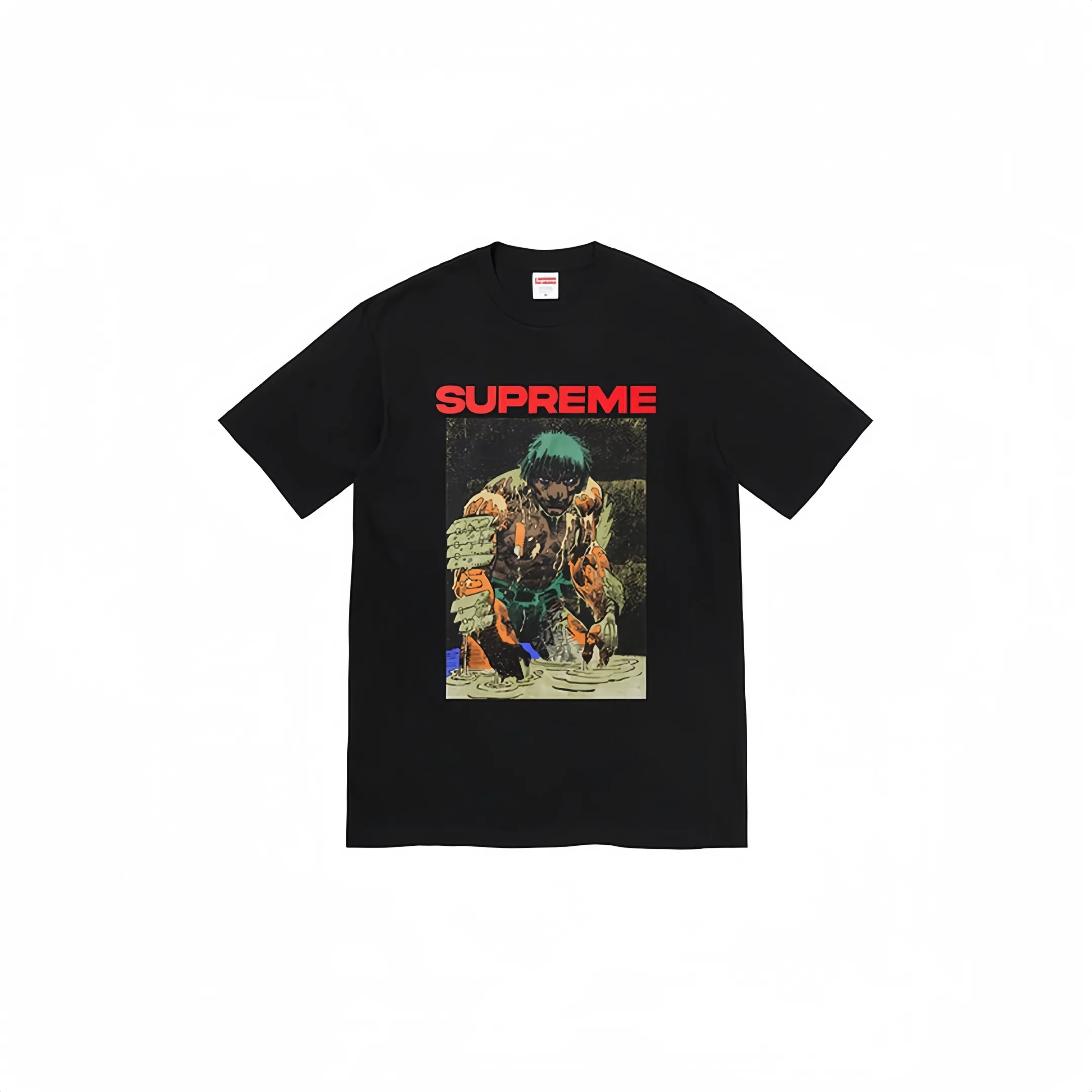#S26 P110💰 Supreme SS23 Week9 RONIN TEE werewolf pattern printed short-sleeved T-shirt. The same style for men and women is made of 260g combed cotton double yarn. From fabrics to accessories, all three standards are complete and follow ZP. Imported Matsui company’s slurry printing will never crack. The whole piece is made of three-needle five-thread technology. The collar-shoulder seam-sleeve seam is double-lined, which looks more three-dimensional and textured. The same process as the original version, classic version Feel free to compare zp. The whole piece adopts three-needle five-thread craftsmanship. The neckline-shoulder seam-sleeve seam is double-threaded, which looks more three-dimensional and textured.) It has the same craftsmanship as the authentic original, classic version. Color: Black White Brown Size: S M L XL XXL