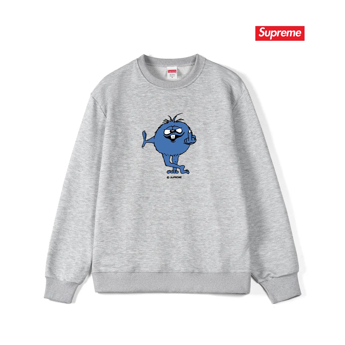 Style No. S1210 #terry p150💰 Plus velvet 160💰 SS24 trendy brand SUP funny boy round neck sweatshirt Made of 400 grams of large terry (drop shoulder large version) fabric, soft texture and no pilling Imported environmentally friendly printing glue The pattern is bright and three-dimensional Quality💥Same style for men and women The upper body is trendy Color: black white gray Size: S M L XL XXL