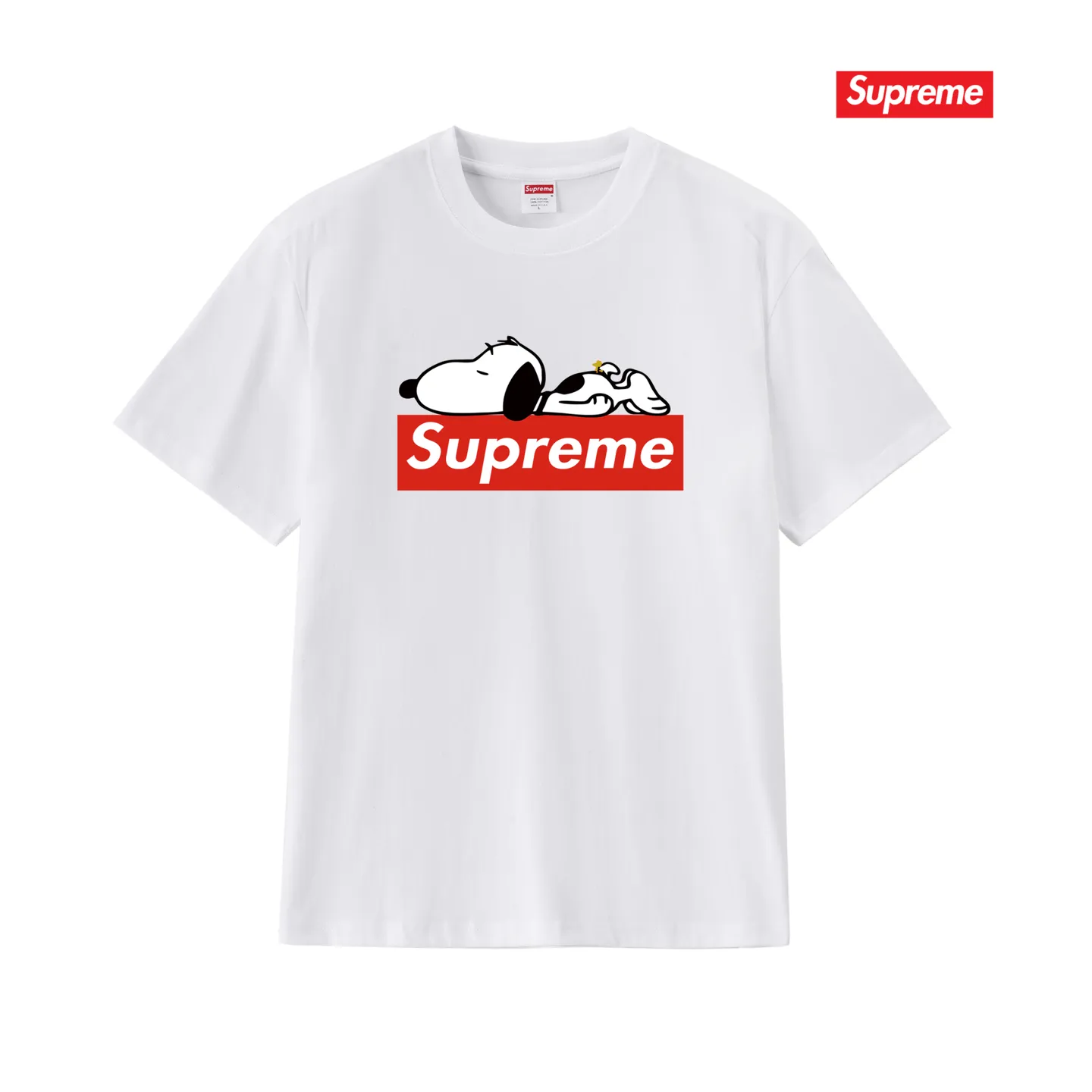 S166 P110💰 Sup Internet celebrity Snoopy printed cotton short-sleeved American men and women retro summer round neck loose half-sleeved couple T-shirt trendy Loose version Made of 260 grams of combed cotton double yarn, all three standards are complete from fabrics to accessories ZP Imported Matsui company slurry printing will never crack The whole piece adopts three-needle five-thread technology (collar-shoulder seam-sleeve seam double line, looks more three-dimensional and textured) consistent with the original version, classic version Feel free to compare zp. The whole piece adopts three-needle five-thread craftsmanship (neckline-shoulder seam-sleeve seam double thread, which looks more three-dimensional and textured). It has the same craftsmanship as the original original, classic version. Color: black, white, light gray, navy blue, pink. Size: S M L XL XXL