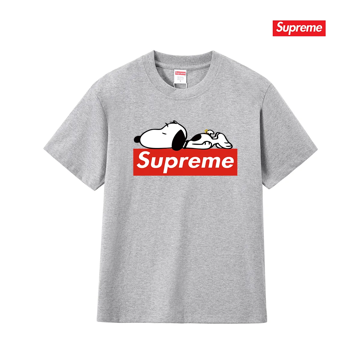 S166 P110💰 Sup Internet celebrity Snoopy printed cotton short-sleeved American men and women retro summer round neck loose half-sleeved couple T-shirt trendy Loose version Made of 260 grams of combed cotton double yarn, all three standards are complete from fabrics to accessories ZP Imported Matsui company slurry printing will never crack The whole piece adopts three-needle five-thread technology (collar-shoulder seam-sleeve seam double line, looks more three-dimensional and textured) consistent with the original version, classic version Feel free to compare zp. The whole piece adopts three-needle five-thread craftsmanship (neckline-shoulder seam-sleeve seam double thread, which looks more three-dimensional and textured). It has the same craftsmanship as the original original, classic version. Color: black, white, light gray, navy blue, pink. Size: S M L XL XXL