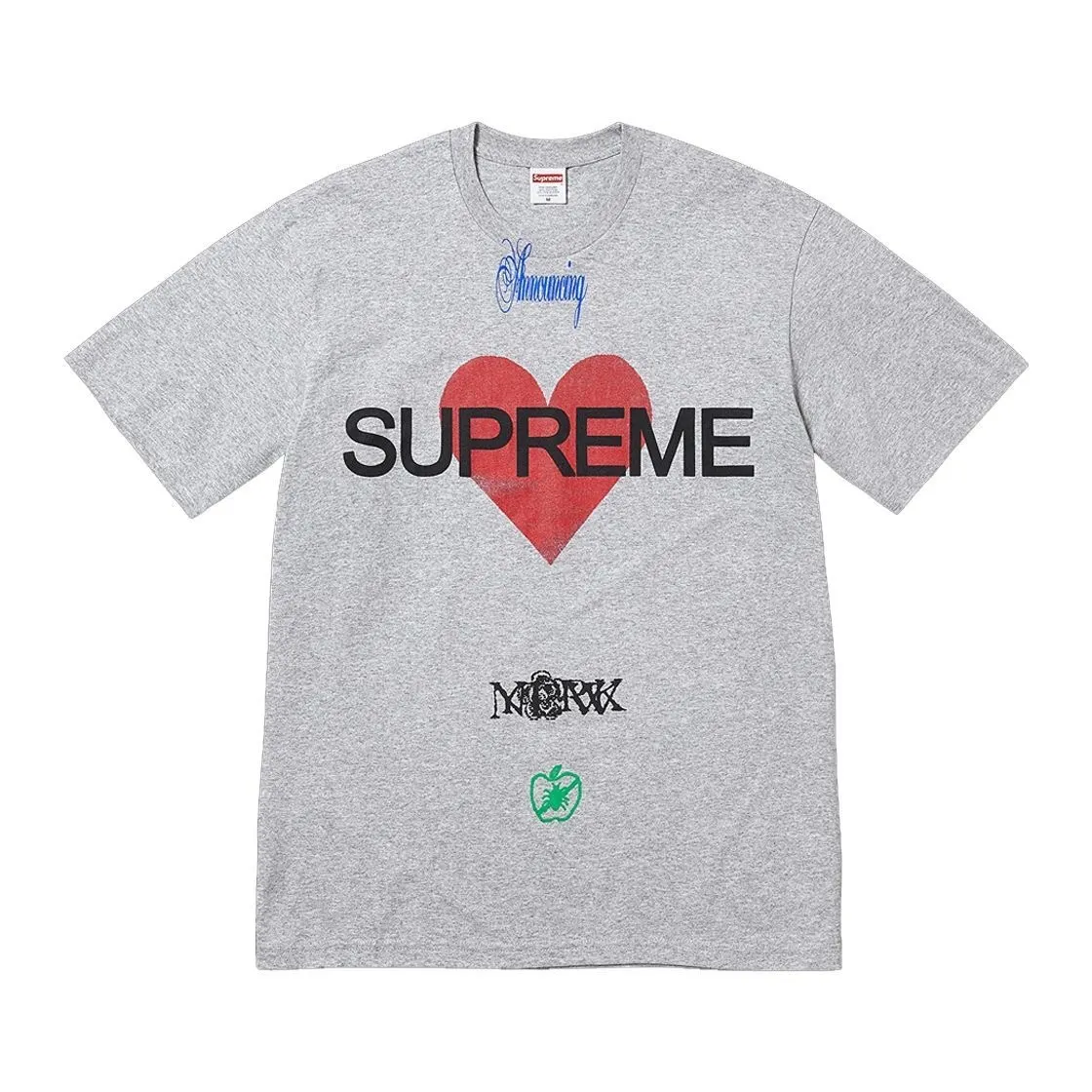 S145 P110💰 Sup trendy brand’s highest declaration of love Announcing round neck printed loose men’s and women’s summer T-shirt pure cotton short-sleeved Loose version Made of 260 grams of combed cotton double yarn From fabrics to accessories, all three standards are complete and follow ZP Imported Matsui company’s slurry printing will never crack The whole piece adopts three-needle five-thread technology (neckline-shoulder seam-sleeve seam double lines, looks more three-dimensional and textured) The same process as the original version, classic version Feel free to compare zp. The whole piece adopts three-needle five-thread craftsmanship. The neckline-shoulder seam-sleeve seam is double-threaded, which looks more three-dimensional and textured.) It has the same craftsmanship as the original original, classic version. Color: black, white, light gray. Size: S M L XL XXL