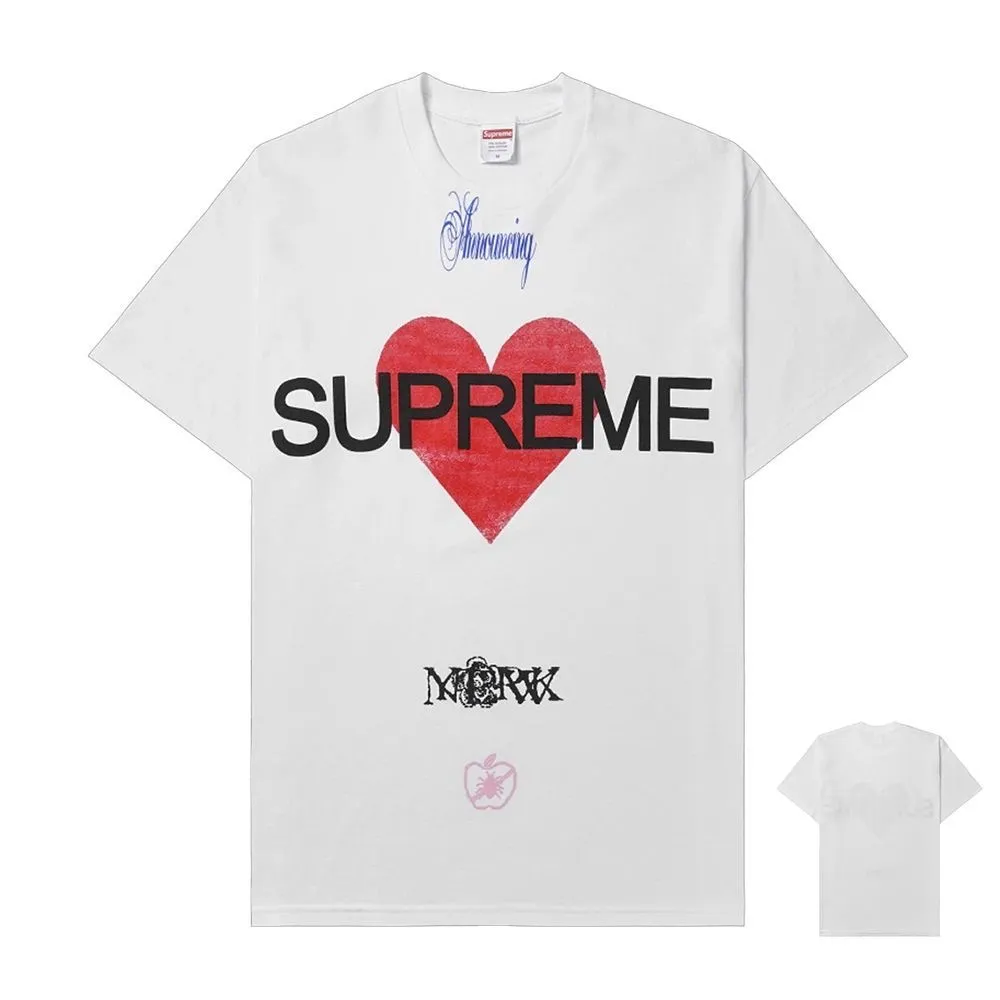 S145 P110💰 Sup trendy brand’s highest declaration of love Announcing round neck printed loose men’s and women’s summer T-shirt pure cotton short-sleeved Loose version Made of 260 grams of combed cotton double yarn From fabrics to accessories, all three standards are complete and follow ZP Imported Matsui company’s slurry printing will never crack The whole piece adopts three-needle five-thread technology (neckline-shoulder seam-sleeve seam double lines, looks more three-dimensional and textured) The same process as the original version, classic version Feel free to compare zp. The whole piece adopts three-needle five-thread craftsmanship. The neckline-shoulder seam-sleeve seam is double-threaded, which looks more three-dimensional and textured.) It has the same craftsmanship as the original original, classic version. Color: black, white, light gray. Size: S M L XL XXL