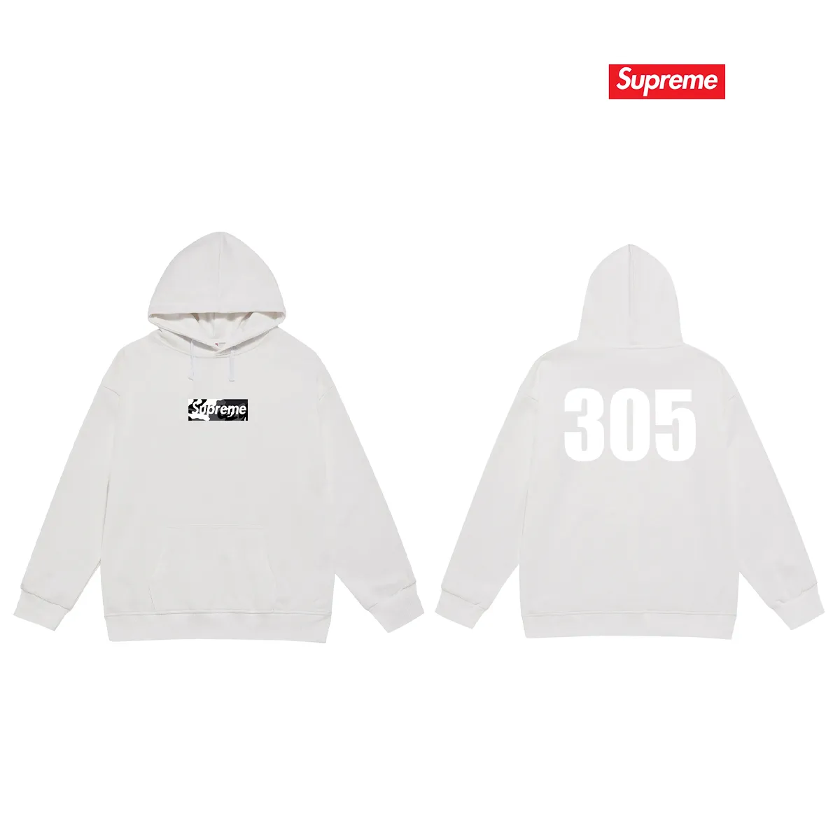 Style No. S2217 #terry P160💰 Velvet P170💰 Sup 80SS Miami Box Logo Tee Miami opening limited men's and women's hooded sweatshirt Made of 400g large terry 430g silver fox velvet (drop shoulder large version) fabric, soft texture and no pilling Imported environmentally friendly printing glue The pattern is bright and three-dimensional Quality 💥Same style for men and women The upper body is trendy Color: black white gray Size: S M L XL XXL