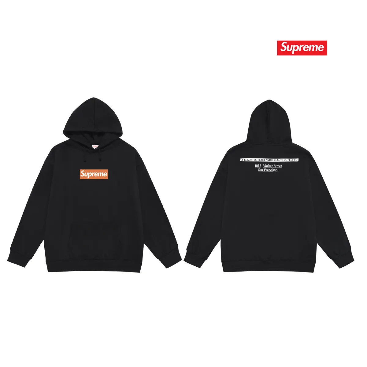 Style No. S2221 #terry P160💰 Velvet P170💰 Sup 68FW SF BOX LOGO TEE San Francisco co-branded classic print hooded sweatshirt Made of 400g large terry 430g silver fox velvet (drop shoulder large version) fabric, soft texture and no pilling Imported environmentally friendly printing glue The pattern is bright and three-dimensional Quality 💥Same style for men and women The upper body is trendy Color: black white Gray Size: S M L XL XXL