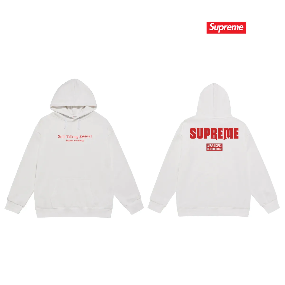 Style No. S2139 #terry P160💰 Velvet P170💰 American trend 22SS Still Talking Tee with logo letter printing on the back Hooded sweatshirt Made of 400g large terry 430g silver fox velvet (drop shoulder large version) fabric Soft texture and no pilling Imported environmentally friendly printing glue The pattern is bright and three-dimensional Quality 💥Same style for men and women The upper body is trendy Color: black white Gray Size: S M L XL XXL