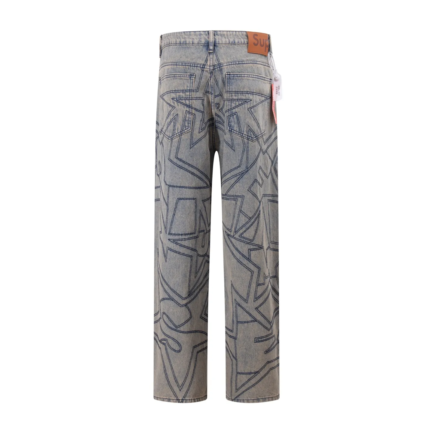 P260 model number: H88 Supreme & SS25 Paris-limited five-pointed star jeans for the opening season. Large R embroidered color jeans. Styles with different wash textures are very friendly to people with thin legs and thick legs. The slightly flared version is very flattering to the leg shape. Moderate length that never goes out of style, easy to match with casual, basic styling for various styles, a must-have in the wardrobe! The fabric is stiff but also makes the upper body soft without losing texture. The washing process is even more perfect. It is a must-have item for everyone! ! ! Washed wheat, hang tag, pants label, three labels complete Size: 30-32-34-36 Color: blue