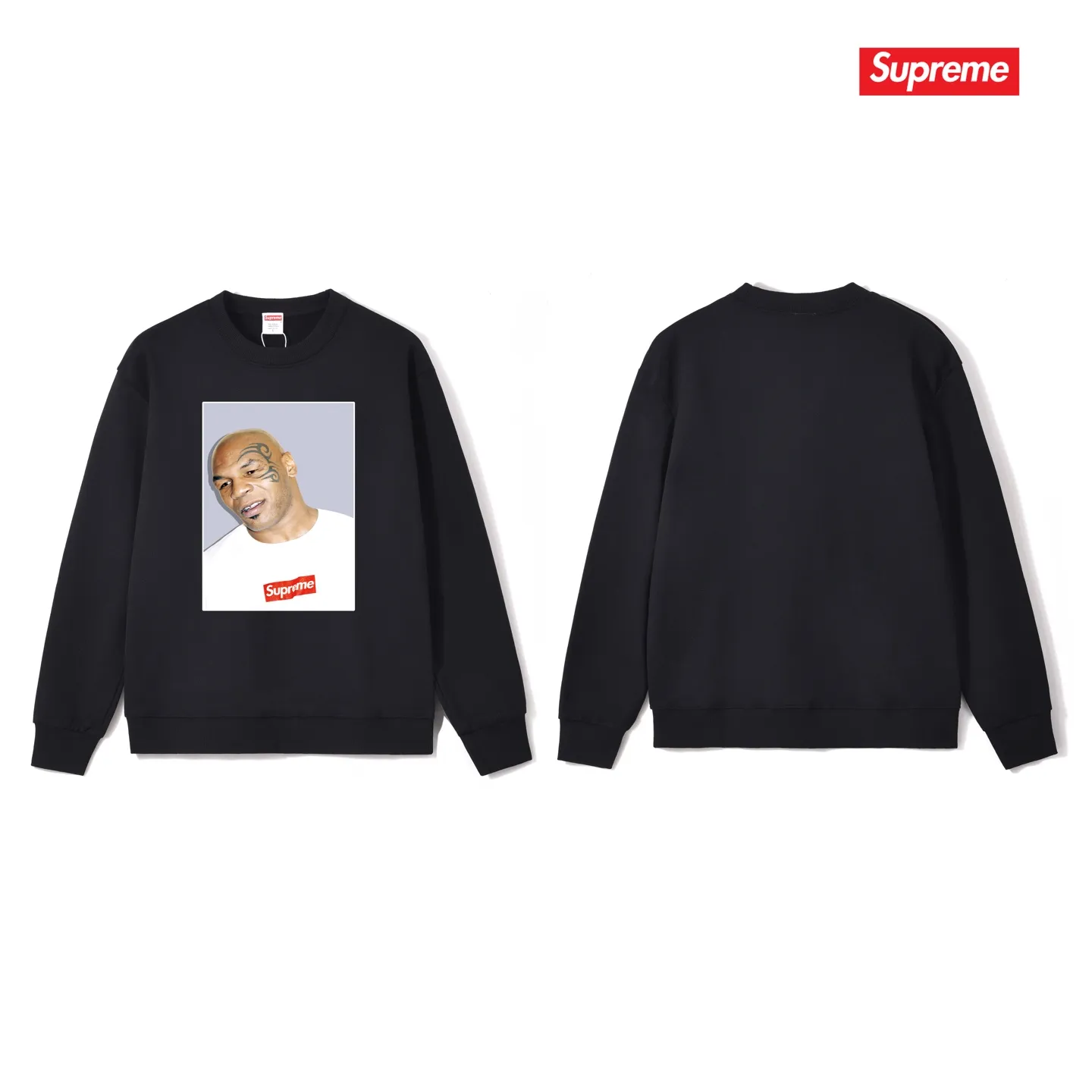 Style No. S1117 #terry p150💰 Velvet 160💰 Supreme Mike Tyson Tee Tyson print round neck sweatshirt Made of 400 grams of large terry (drop shoulder large version) fabric, soft texture and no pilling Imported environmentally friendly printing glue The pattern is bright and three-dimensional Quality 💥Same style for men and women The upper body is trendy Color: black white gray Size: S M L XL XXL