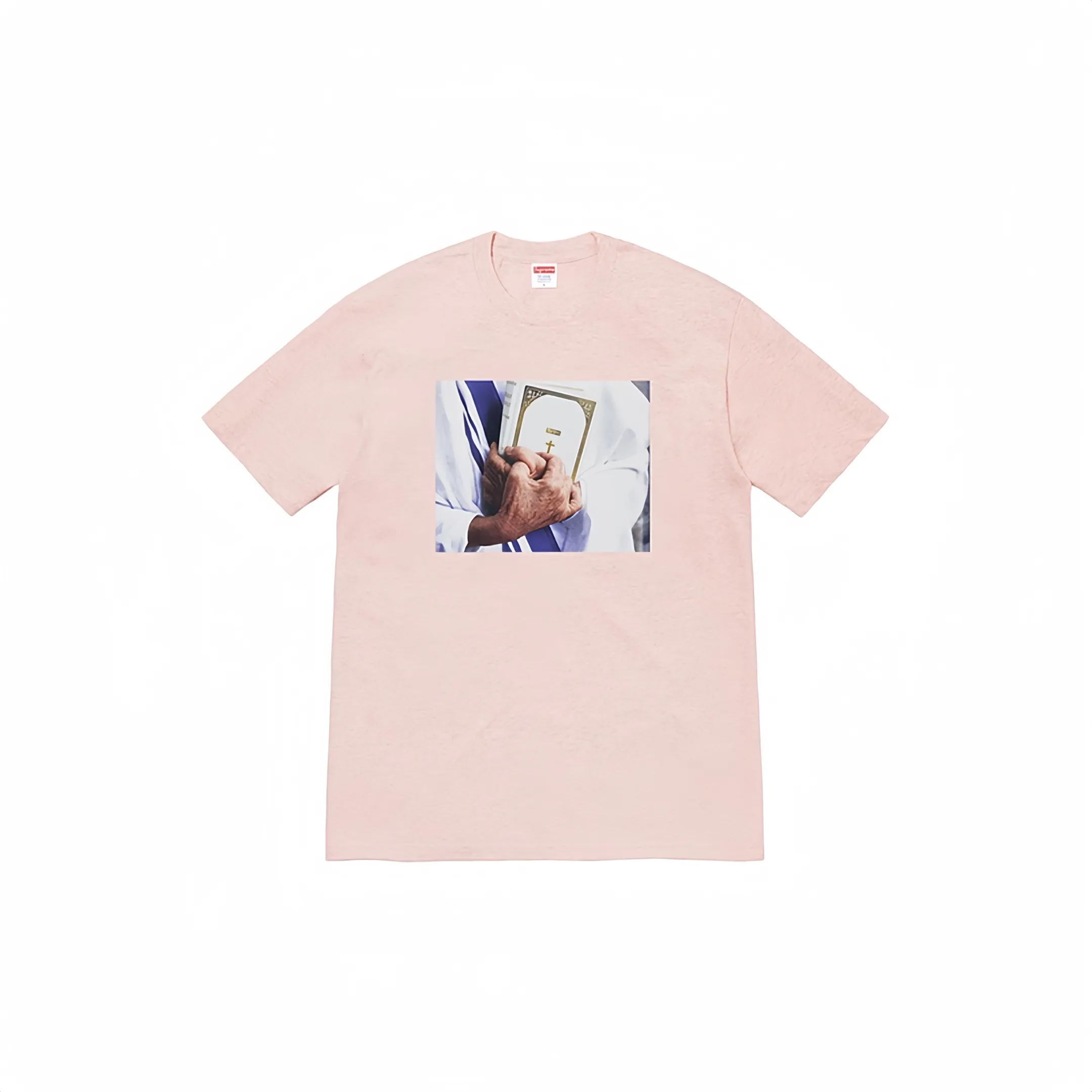 #S31 P110💰 Supreme FW19 Week 7 Bible Tee printed short-sleeved T-shirt. The same style for men and women is made of 260g combed cotton double yarn. From fabrics to accessories, all three standards are complete and follow ZP. The slurry printing imported from Matsui Company will never crack. The whole piece is made of three-needle five-thread technology. The collar-shoulder seam-sleeve seam is double-lined, which looks more three-dimensional and textured.) The same craftsmanship as the original version, classic version Feel free to compare zp. The whole piece adopts three-needle five-thread craftsmanship (neckline-shoulder seam-sleeve seam double thread, which looks more three-dimensional and textured). It has the same craftsmanship as the original original, classic version. Color: white, navy blue, pink, light blue, gray, red. Size: S M L XL XXL