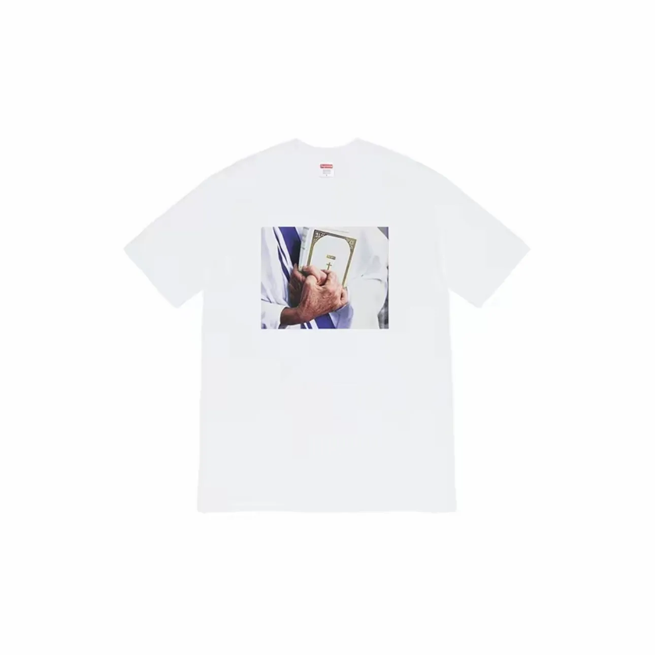 #S31 P110💰 Supreme FW19 Week 7 Bible Tee printed short-sleeved T-shirt. The same style for men and women is made of 260g combed cotton double yarn. From fabrics to accessories, all three standards are complete and follow ZP. The slurry printing imported from Matsui Company will never crack. The whole piece is made of three-needle five-thread technology. The collar-shoulder seam-sleeve seam is double-lined, which looks more three-dimensional and textured.) The same craftsmanship as the original version, classic version Feel free to compare zp. The whole piece adopts three-needle five-thread craftsmanship (neckline-shoulder seam-sleeve seam double thread, which looks more three-dimensional and textured). It has the same craftsmanship as the original original, classic version. Color: white, navy blue, pink, light blue, gray, red. Size: S M L XL XXL
