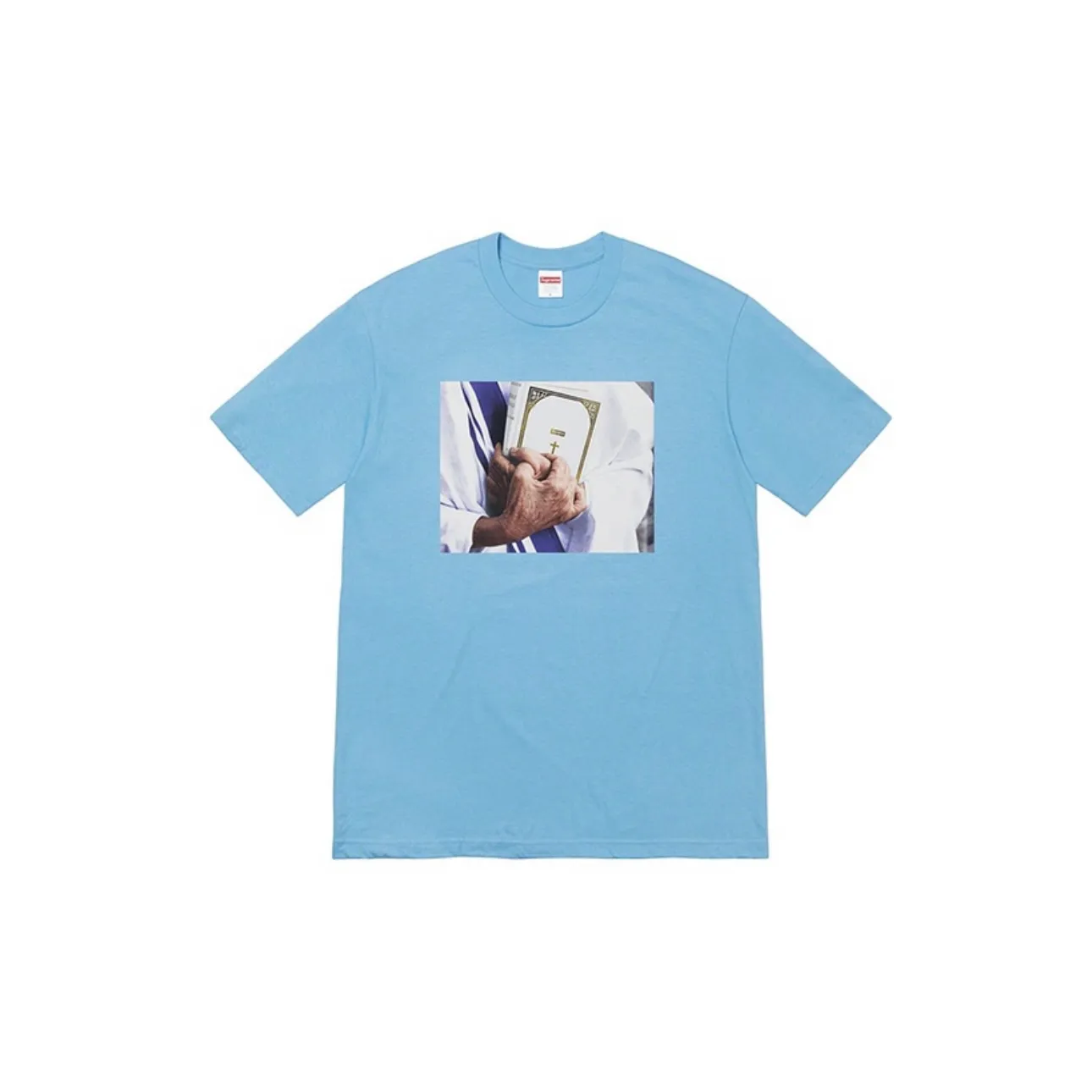 #S31 P110💰 Supreme FW19 Week 7 Bible Tee printed short-sleeved T-shirt. The same style for men and women is made of 260g combed cotton double yarn. From fabrics to accessories, all three standards are complete and follow ZP. The slurry printing imported from Matsui Company will never crack. The whole piece is made of three-needle five-thread technology. The collar-shoulder seam-sleeve seam is double-lined, which looks more three-dimensional and textured.) The same craftsmanship as the original version, classic version Feel free to compare zp. The whole piece adopts three-needle five-thread craftsmanship (neckline-shoulder seam-sleeve seam double thread, which looks more three-dimensional and textured). It has the same craftsmanship as the original original, classic version. Color: white, navy blue, pink, light blue, gray, red. Size: S M L XL XXL
