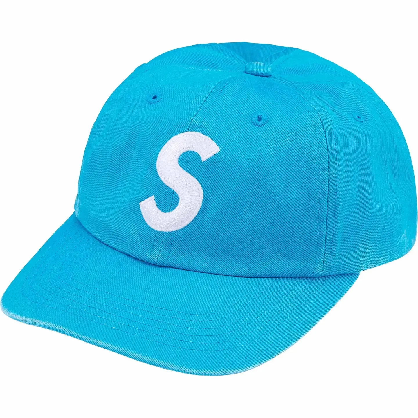 N142💰p136 Sup 90SS Pigment Coated S Logo 6-Panel Large S embroidery washed distressed peaked baseball cap black off-white green blue red