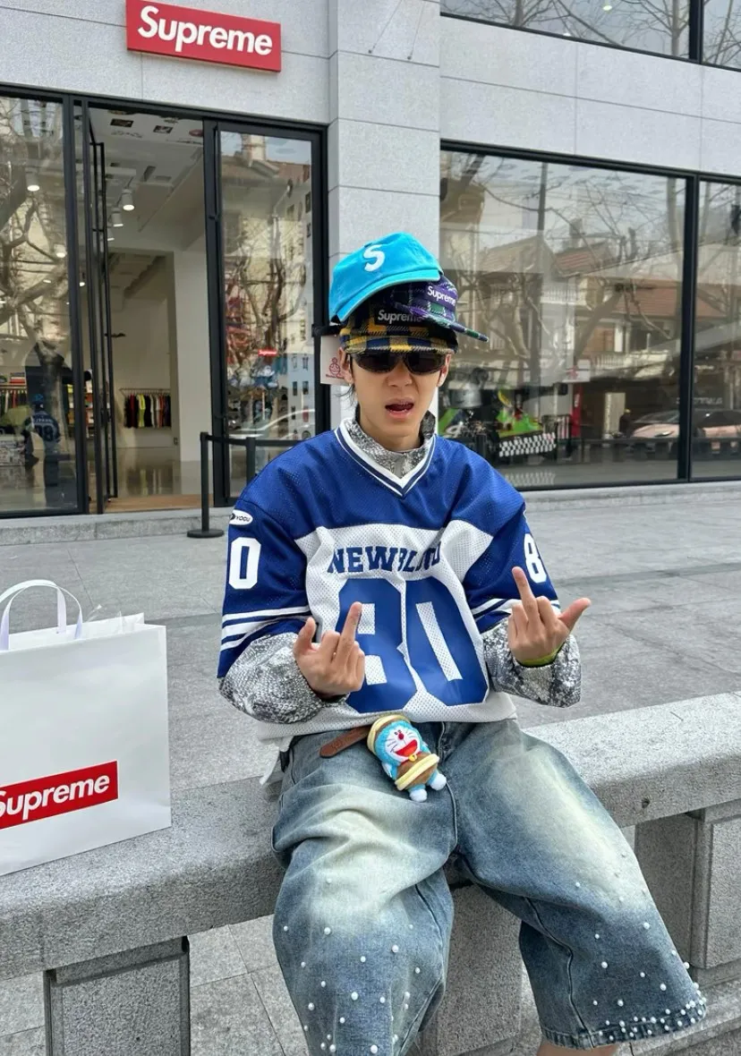 N142💰p136 Sup 90SS Pigment Coated S Logo 6-Panel Large S embroidery washed distressed peaked baseball cap black off-white green blue red