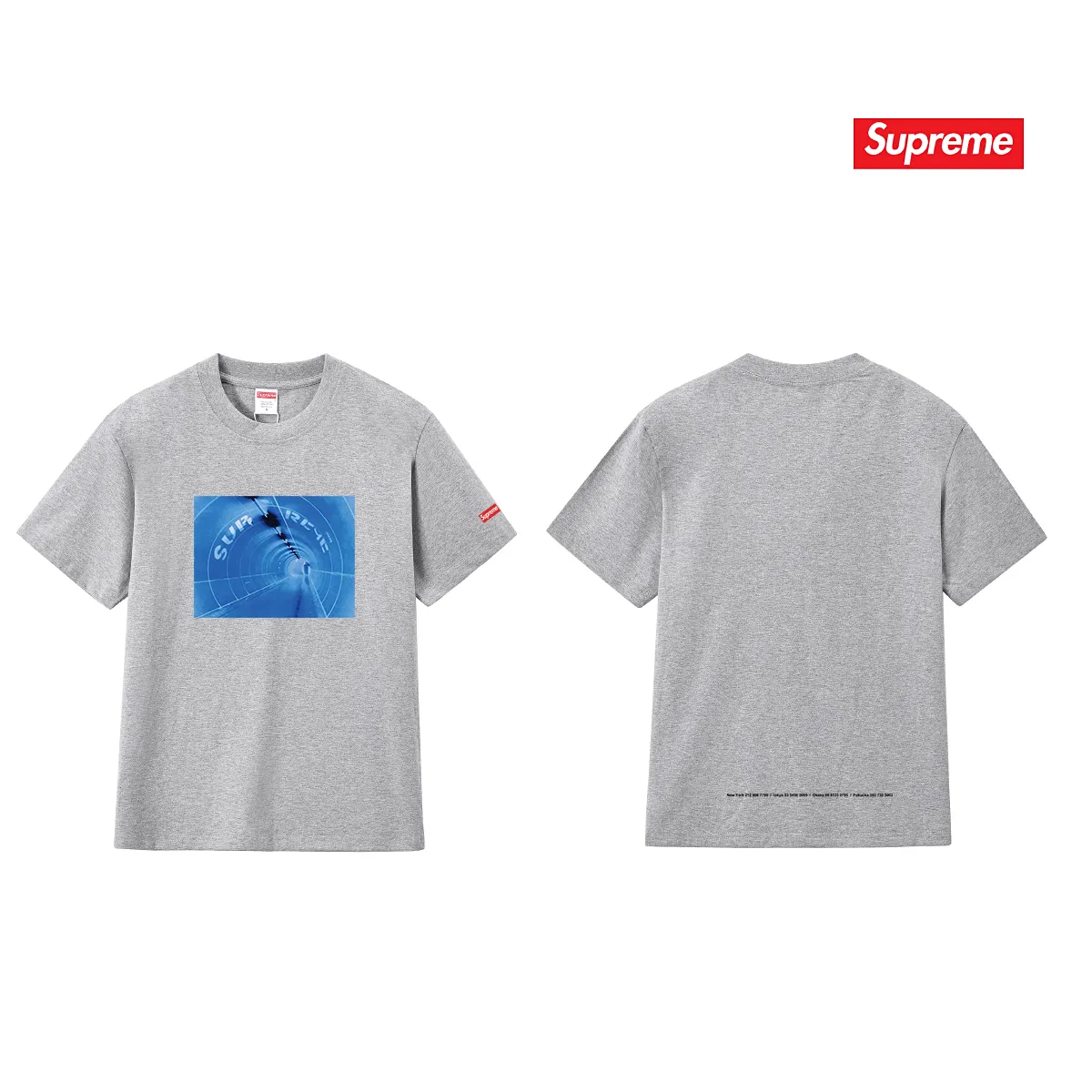 S249 P110💰 Supreme SS24 Tunnel printed round neck loose short-sleeved American trendy T-shirt. Same style for men and women. Loose fit. Made of 260g combed cotton double yarn. All three standards from fabrics to accessories are in compliance with ZP. Imported Matsui company's slurry printing will never crack. The whole piece adopts three-needle five-thread technology. The neckline-shoulder seam-sleeve seam is double-lined, which looks more three-dimensional and textured.) The same process as the original version, classic version Feel free to compare zp. The whole piece adopts three-needle five-thread craftsmanship (neckline-shoulder seam-sleeve seam double thread, which looks more three-dimensional and textured). It has the same craftsmanship as the original original, classic version. Color: black, white, light gray, pink, navy. Size: S M L XL XXL