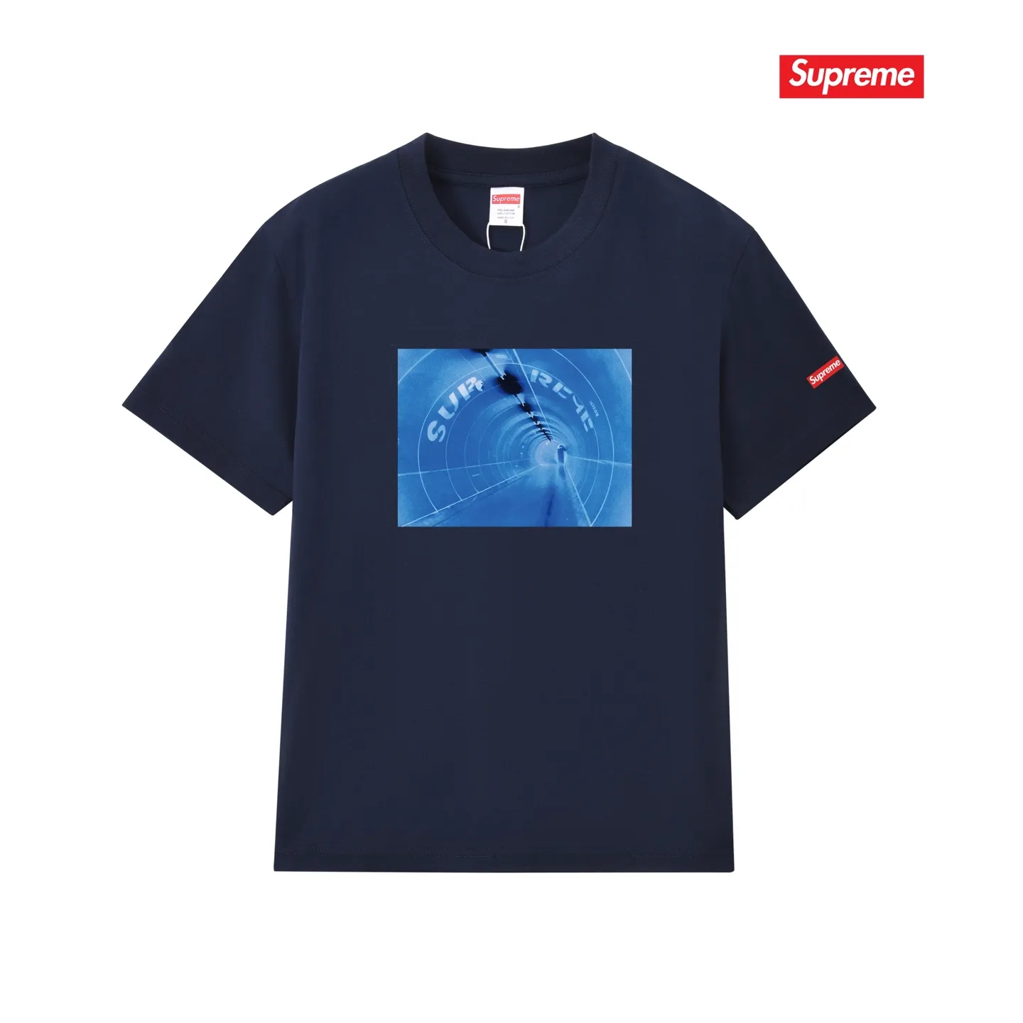 S249 P110💰 Supreme SS24 Tunnel printed round neck loose short-sleeved American trendy T-shirt. Same style for men and women. Loose fit. Made of 260g combed cotton double yarn. All three standards from fabrics to accessories are in compliance with ZP. Imported Matsui company's slurry printing will never crack. The whole piece adopts three-needle five-thread technology. The neckline-shoulder seam-sleeve seam is double-lined, which looks more three-dimensional and textured.) The same process as the original version, classic version Feel free to compare zp. The whole piece adopts three-needle five-thread craftsmanship (neckline-shoulder seam-sleeve seam double thread, which looks more three-dimensional and textured). It has the same craftsmanship as the original original, classic version. Color: black, white, light gray, pink, navy. Size: S M L XL XXL