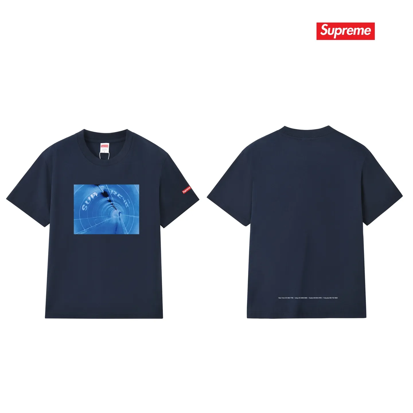 S249 P110💰 Supreme SS24 Tunnel printed round neck loose short-sleeved American trendy T-shirt. Same style for men and women. Loose fit. Made of 260g combed cotton double yarn. All three standards from fabrics to accessories are in compliance with ZP. Imported Matsui company's slurry printing will never crack. The whole piece adopts three-needle five-thread technology. The neckline-shoulder seam-sleeve seam is double-lined, which looks more three-dimensional and textured.) The same process as the original version, classic version Feel free to compare zp. The whole piece adopts three-needle five-thread craftsmanship (neckline-shoulder seam-sleeve seam double thread, which looks more three-dimensional and textured). It has the same craftsmanship as the original original, classic version. Color: black, white, light gray, pink, navy. Size: S M L XL XXL