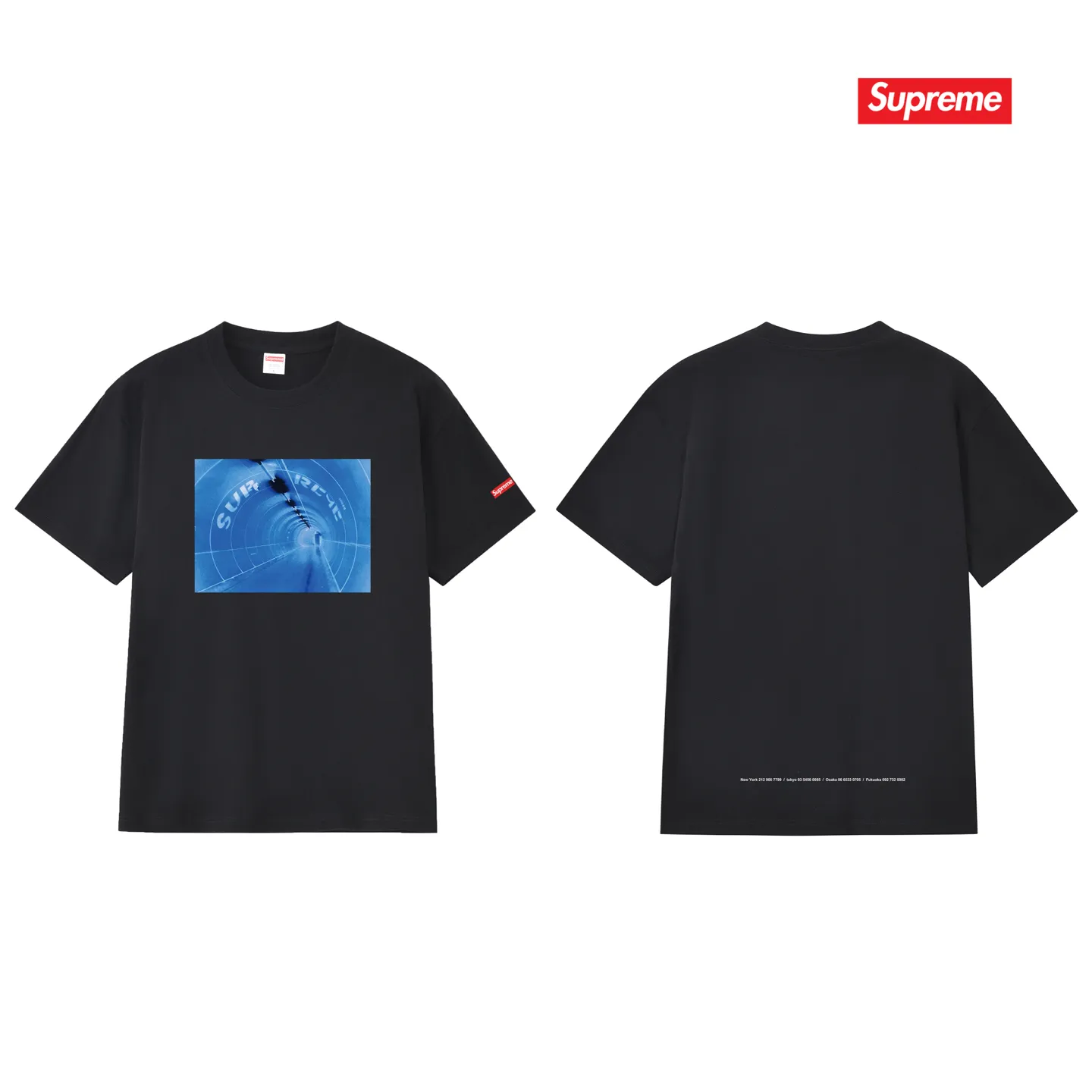 S249 P110💰 Supreme SS24 Tunnel printed round neck loose short-sleeved American trendy T-shirt. Same style for men and women. Loose fit. Made of 260g combed cotton double yarn. All three standards from fabrics to accessories are in compliance with ZP. Imported Matsui company's slurry printing will never crack. The whole piece adopts three-needle five-thread technology. The neckline-shoulder seam-sleeve seam is double-lined, which looks more three-dimensional and textured.) The same process as the original version, classic version Feel free to compare zp. The whole piece adopts three-needle five-thread craftsmanship (neckline-shoulder seam-sleeve seam double thread, which looks more three-dimensional and textured). It has the same craftsmanship as the original original, classic version. Color: black, white, light gray, pink, navy. Size: S M L XL XXL