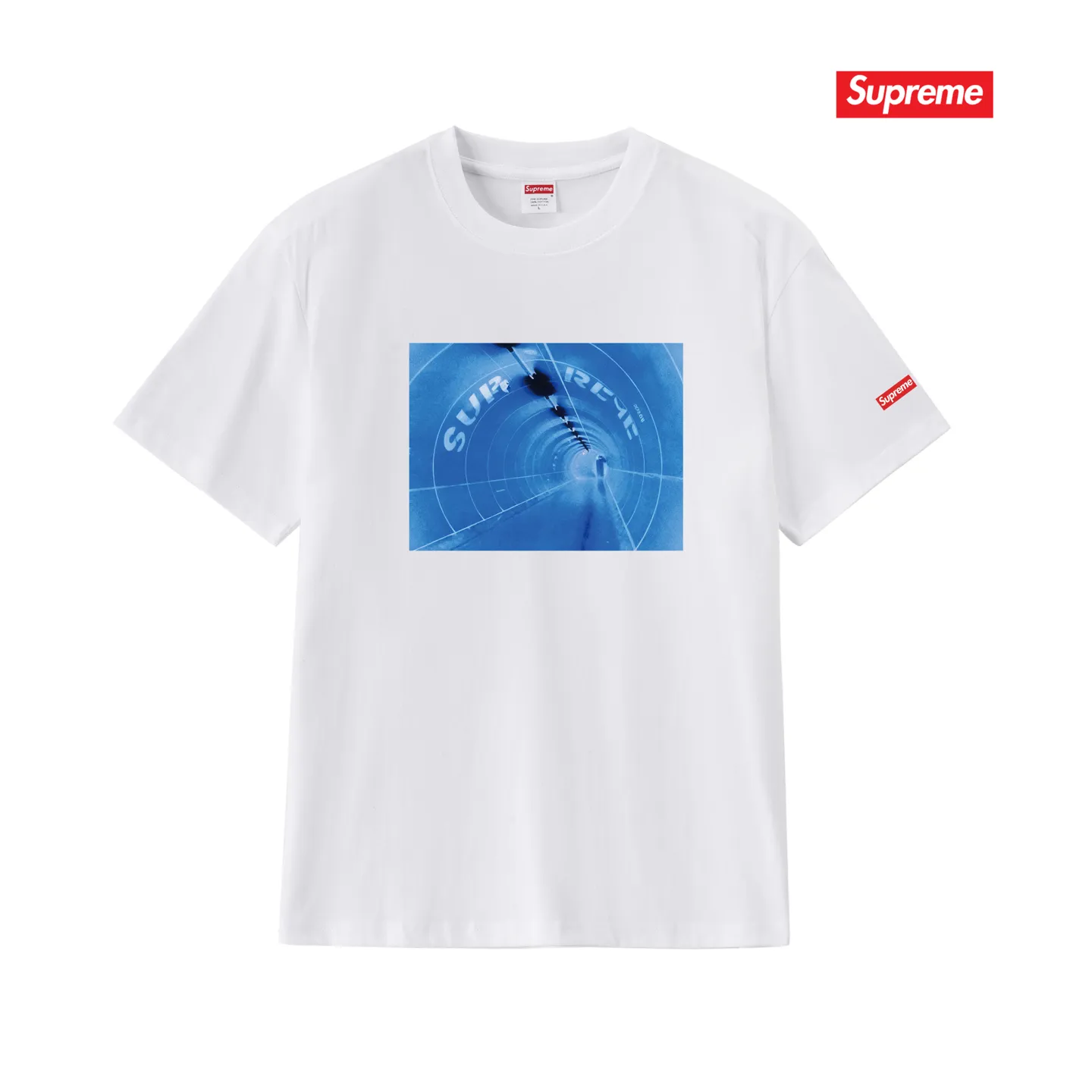 S249 P110💰 Supreme SS24 Tunnel printed round neck loose short-sleeved American trendy T-shirt. Same style for men and women. Loose fit. Made of 260g combed cotton double yarn. All three standards from fabrics to accessories are in compliance with ZP. Imported Matsui company's slurry printing will never crack. The whole piece adopts three-needle five-thread technology. The neckline-shoulder seam-sleeve seam is double-lined, which looks more three-dimensional and textured.) The same process as the original version, classic version Feel free to compare zp. The whole piece adopts three-needle five-thread craftsmanship (neckline-shoulder seam-sleeve seam double thread, which looks more three-dimensional and textured). It has the same craftsmanship as the original original, classic version. Color: black, white, light gray, pink, navy. Size: S M L XL XXL