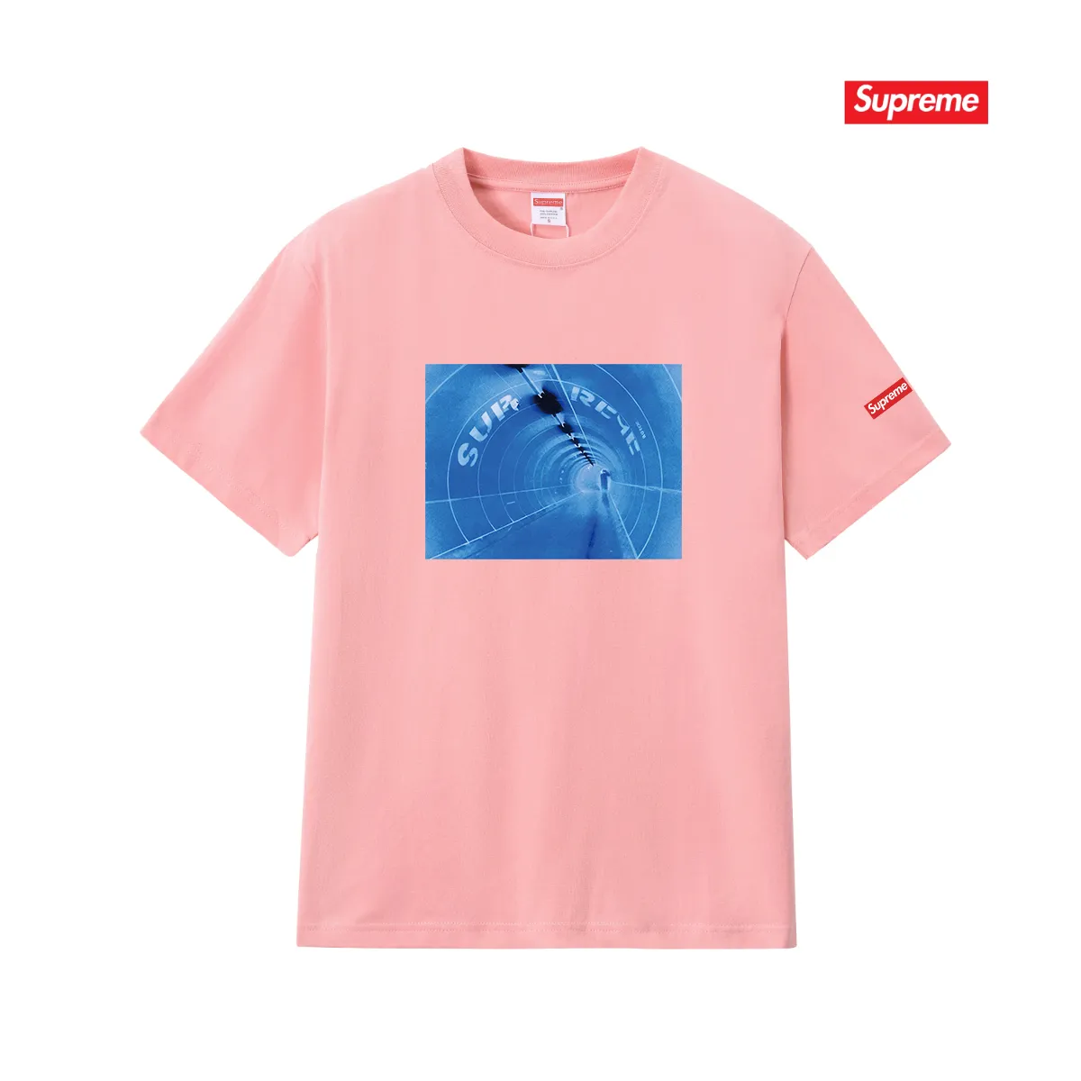 S249 P110💰 Supreme SS24 Tunnel printed round neck loose short-sleeved American trendy T-shirt. Same style for men and women. Loose fit. Made of 260g combed cotton double yarn. All three standards from fabrics to accessories are in compliance with ZP. Imported Matsui company's slurry printing will never crack. The whole piece adopts three-needle five-thread technology. The neckline-shoulder seam-sleeve seam is double-lined, which looks more three-dimensional and textured.) The same process as the original version, classic version Feel free to compare zp. The whole piece adopts three-needle five-thread craftsmanship (neckline-shoulder seam-sleeve seam double thread, which looks more three-dimensional and textured). It has the same craftsmanship as the original original, classic version. Color: black, white, light gray, pink, navy. Size: S M L XL XXL