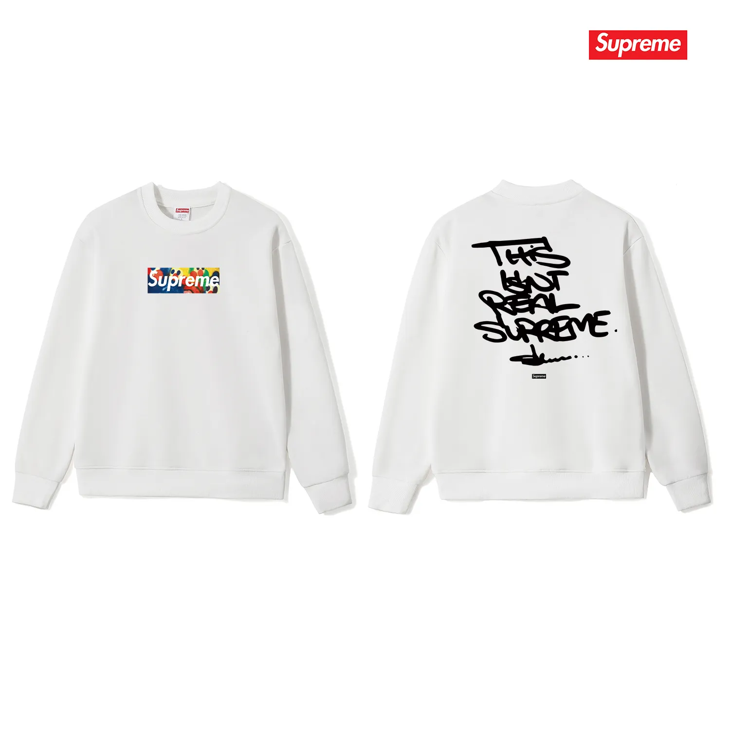 Style No. S1226 #terry p150💰 Plush 160💰 Sup x Olaolu Slawn FW letter print round neck sweatshirt Made of 400 grams of large terry (drop shoulder large version) fabric, soft texture and no pilling Imported environmentally friendly printing glue The pattern is bright and three-dimensional Quality💥Same style for men and women The upper body is trendy Color: black white gray Size: S M L XL XXL