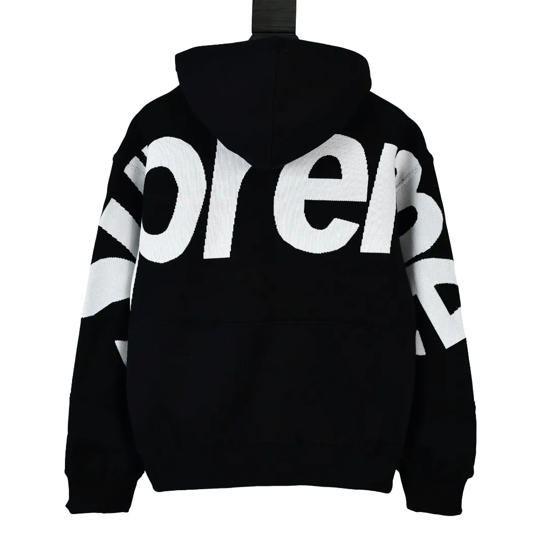🅿️390 S239 top version Supreme BIG LOGO JACQUARD HOODED SWEATSHIRT hooded sweatshirt with big LOGO on the back. For those of us who focus on top Sup products, this sweatshirt is naturally available at our fingertips. ZP testing, custom weaving and dyeing, pure cotton 450G fleece main fabric, multiple stitching and tailoring design on the back, jacquard processing on the back, customized ZP co-branding, main label/wash water label/hangtag/packaging bag (Equipped with extra-large thickened handbag) There is a high probability of passing the inspection version, and the original packaging picture has a high probability of passing. Size: S-XL