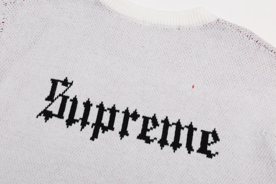 P300 supreme Snow White and the Seven Dwarfs jacquard crew neck sweater Color: Black White Size: S M L XL XXL