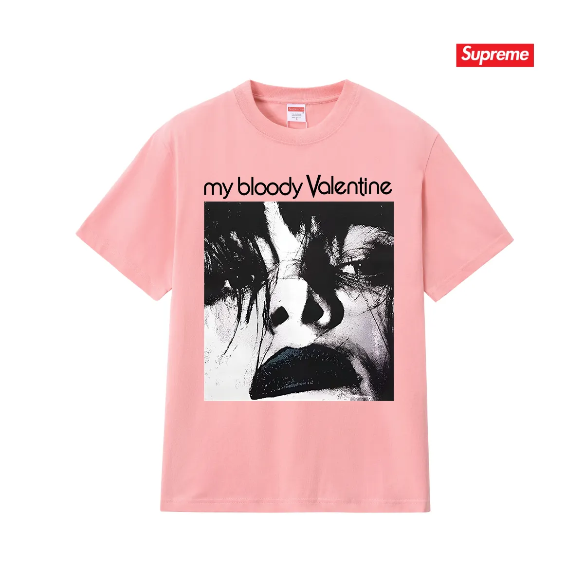 S213 P110💰 Sup music art album round neck short-sleeved T-shirt, same style for men and women, loose fit, made of 260g combed cotton double yarn, all three standards from fabrics to accessories are in compliance with ZP. The slurry printing imported from Matsui Company will never crack. The whole piece is made of three-needle five-thread technology. The neckline-shoulder seam-sleeve seam is double-lined, which looks more three-dimensional and textured.) The same process as the original version, classic version Feel free to compare zp. The whole piece adopts three-needle five-thread craftsmanship (neckline-shoulder seam-sleeve seam double thread, which looks more three-dimensional and textured). It has the same craftsmanship as the original original, classic version. Color: black, white, light gray, pink, navy. Size: S M L XL XXL