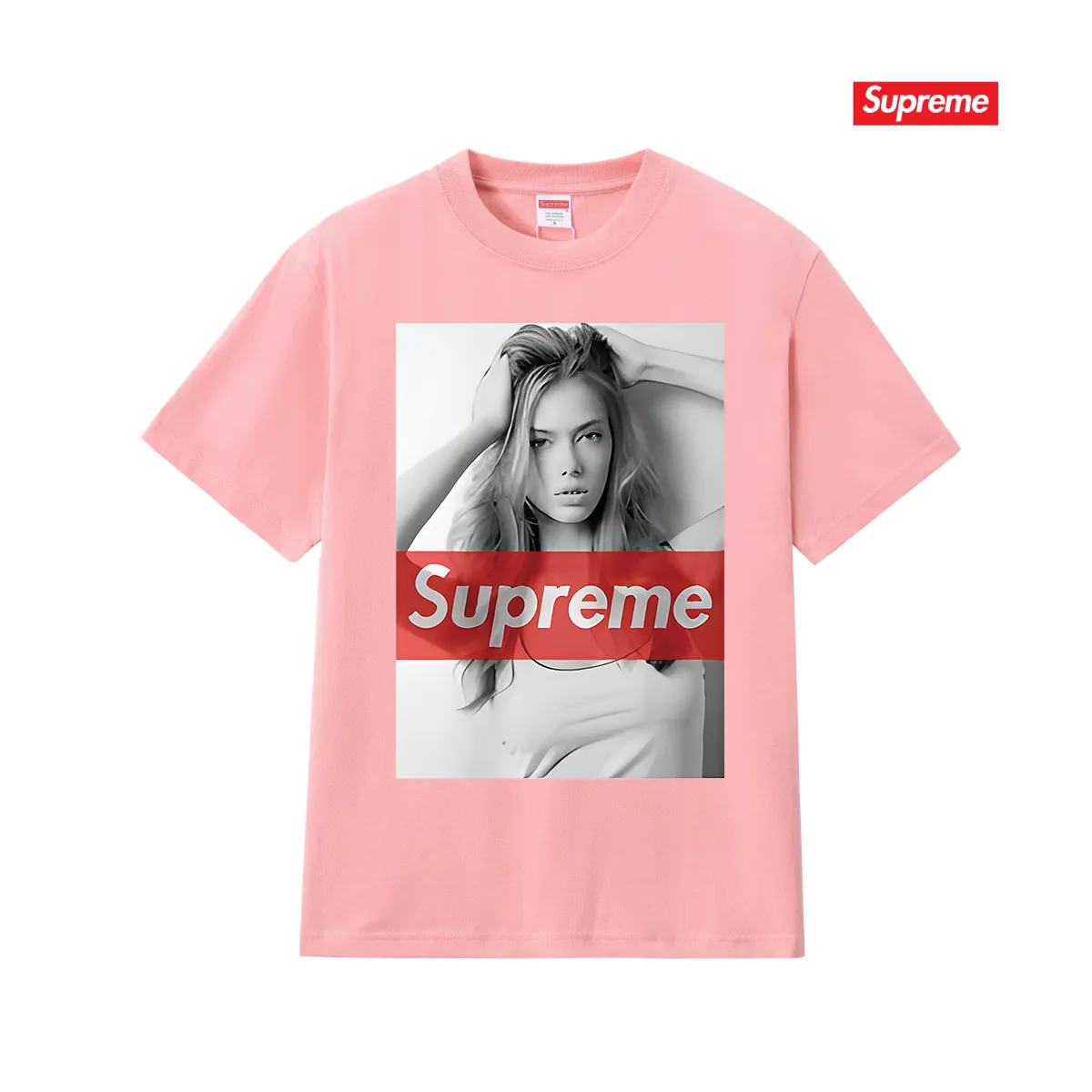 S205 P110💰 Summer new fashion brand pure cotton beauty picture short-sleeved men's and women's T-shirt round neck casual loose couple style loose fit using 260 grams of combed cotton double yarn from fabric to accessories, all three standards are complete and ZP imported Matsui Company's slurry printing will never crack The whole piece adopts three-needle five-thread technology (neckline-shoulder seam-sleeve seam double line, looks more three-dimensional and textured) and the original original craftsmanship, classic version Feel free to compare zp. The whole piece adopts three-needle five-thread craftsmanship (neckline-shoulder seam-sleeve seam double thread, which looks more three-dimensional and textured). It has the same craftsmanship as the original original, classic version. Color: black, white, light gray, pink, navy. Size: S M L XL XXL
