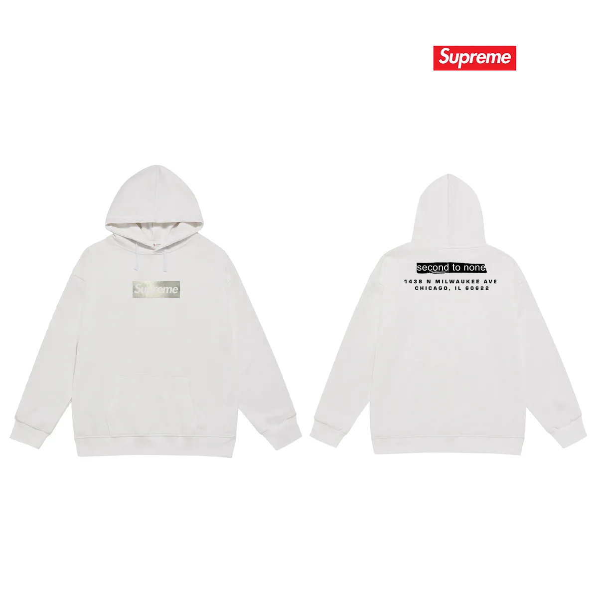 Style No. S2157 #terry P160💰 Velvet P170💰 25-year new Sup Chicago store opening limited solid color hooded sweatshirt Made of 400g large terry 430g silver fox velvet (off-shoulder large version) fabric, soft texture and no pilling Imported environmentally friendly printing glue The pattern is bright and three-dimensional Quality 💥Same style for men and women The upper body is trendy Color: black white gray Size: S M L XL XXL