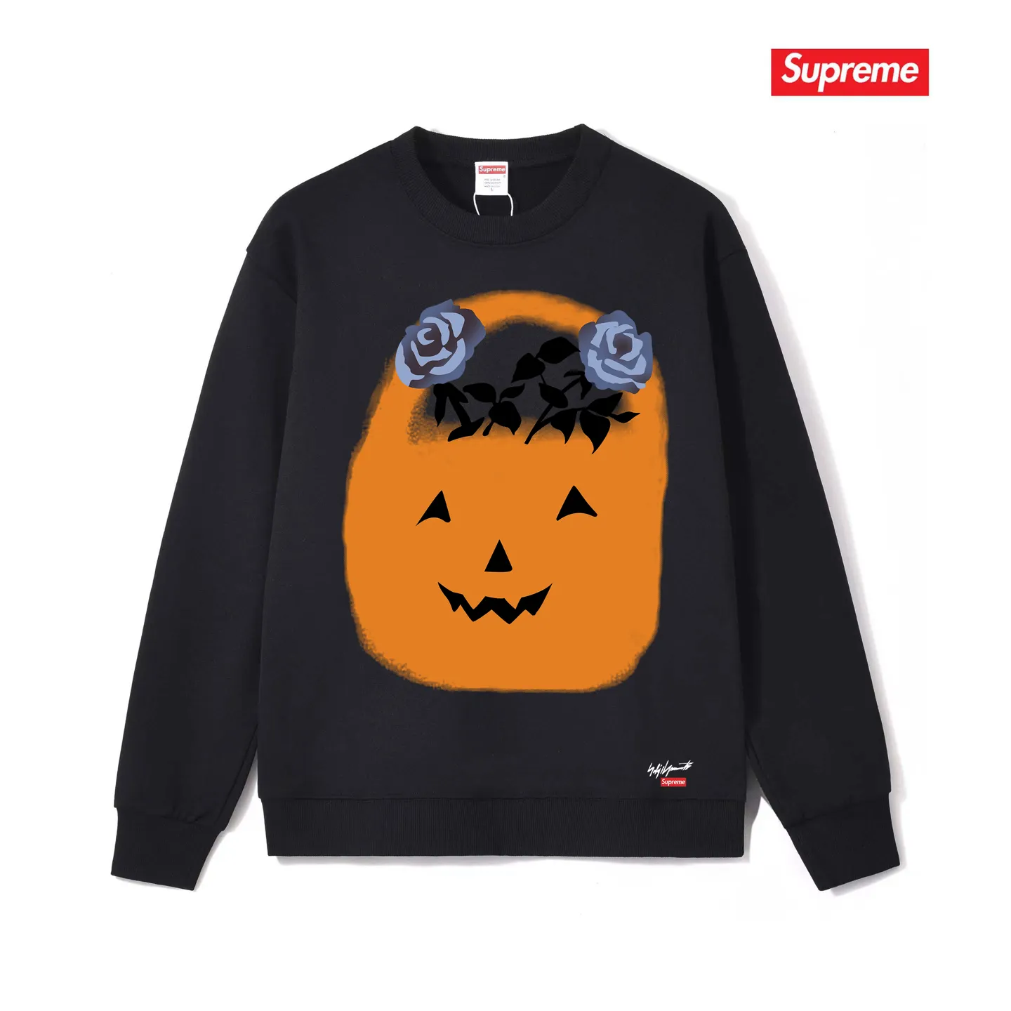 Style No. S1044 #terry p150💰 Velvet 160💰 Supreme FW22 Week 4 x Yohji Yamamoto Yohji Yamamoto joint model round neck sweatshirt Made of 400 grams of large terry (off-shoulder large version) fabric, soft texture and non-pilling Imported environmentally friendly printing glue The pattern is bright and three-dimensional Quality 💥Same style for men and women The upper body is trendy Color: black white gray Size: S M L XL XXL