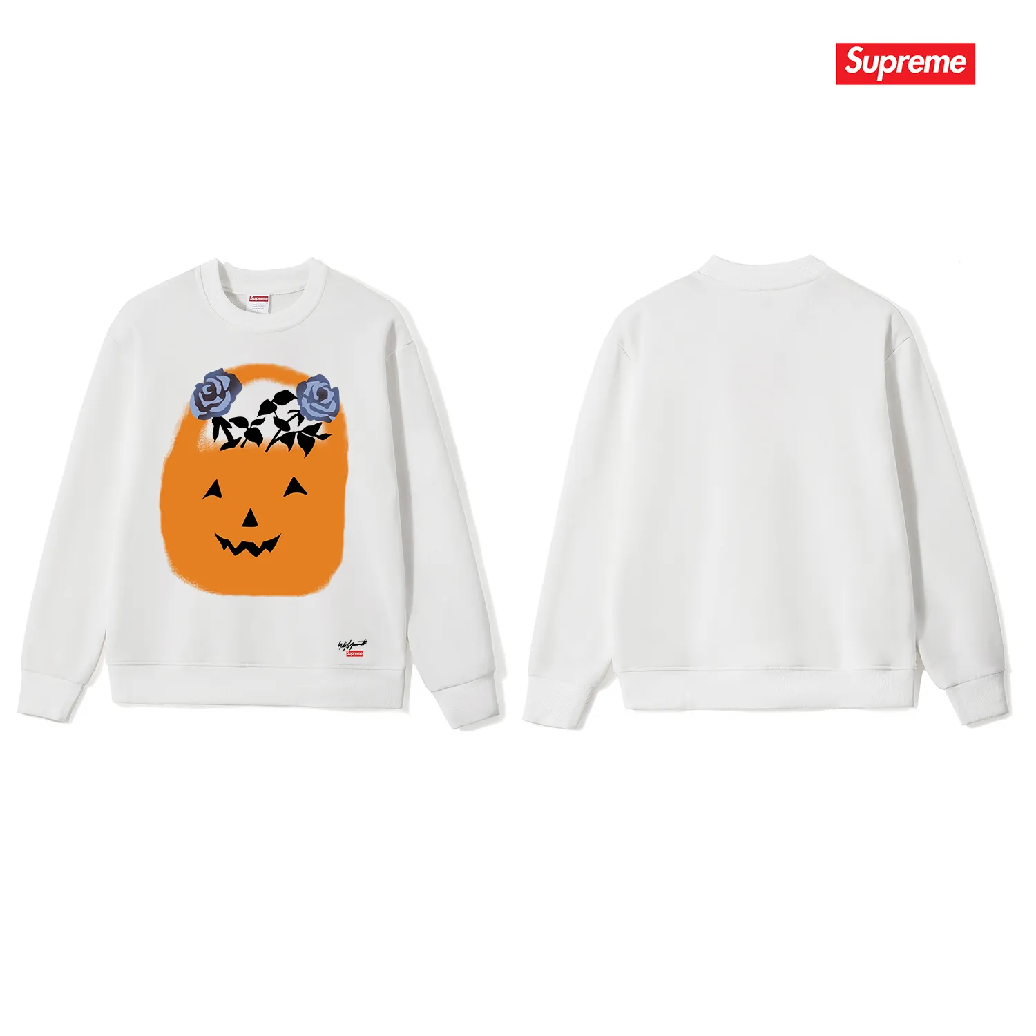Style No. S1044 #terry p150💰 Velvet 160💰 Supreme FW22 Week 4 x Yohji Yamamoto Yohji Yamamoto joint model round neck sweatshirt Made of 400 grams of large terry (off-shoulder large version) fabric, soft texture and non-pilling Imported environmentally friendly printing glue The pattern is bright and three-dimensional Quality 💥Same style for men and women The upper body is trendy Color: black white gray Size: S M L XL XXL