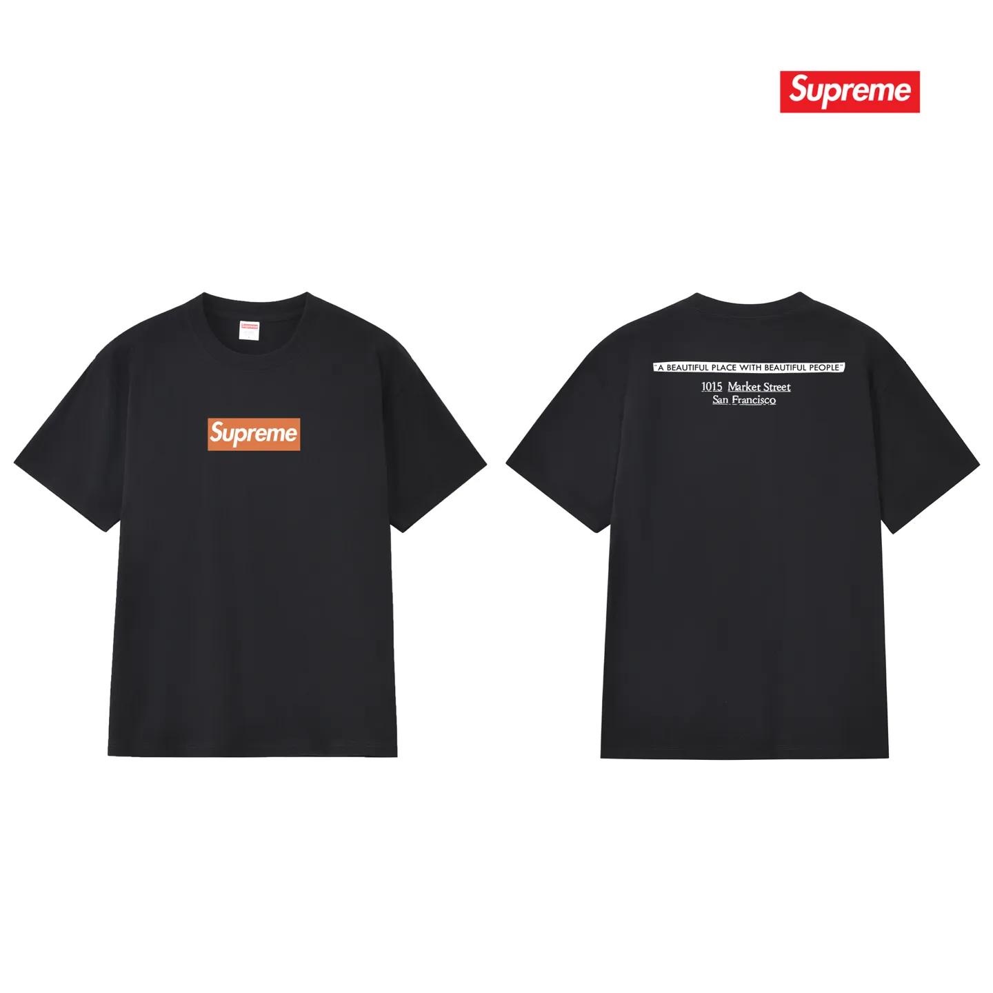 S221 P110💰 Sup 68FW SF BOX LOGO TEE San Francisco co-branded classic printed short-sleeved pure cotton T-shirt for men and women. Loose fit. Made of 260g combed cotton double yarn. All three standards are complete from fabrics to accessories. ZP. Imported Matsui company slurry printing will never crack. The whole piece adopts three-needle five-thread technology. The neckline-shoulder seam-sleeve seam is double-lined, which looks more three-dimensional and textured. The same process as the original version, classic version. Feel free to compare zp. The whole piece adopts three-needle five-thread craftsmanship (neckline-shoulder seam-sleeve seam double thread, which looks more three-dimensional and textured). It has the same craftsmanship as the original original, classic version. Color: black, white, light gray, pink, navy. Size: S M L XL XXL