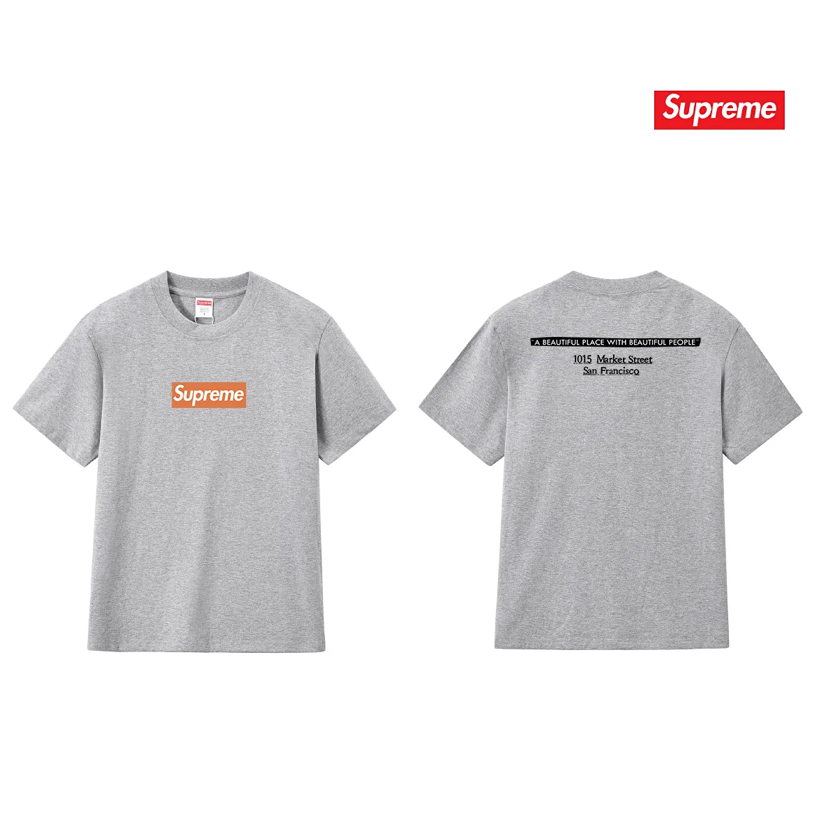 S221 P110💰 Sup 68FW SF BOX LOGO TEE San Francisco co-branded classic printed short-sleeved pure cotton T-shirt for men and women. Loose fit. Made of 260g combed cotton double yarn. All three standards are complete from fabrics to accessories. ZP. Imported Matsui company slurry printing will never crack. The whole piece adopts three-needle five-thread technology. The neckline-shoulder seam-sleeve seam is double-lined, which looks more three-dimensional and textured. The same process as the original version, classic version. Feel free to compare zp. The whole piece adopts three-needle five-thread craftsmanship (neckline-shoulder seam-sleeve seam double thread, which looks more three-dimensional and textured). It has the same craftsmanship as the original original, classic version. Color: black, white, light gray, pink, navy. Size: S M L XL XXL