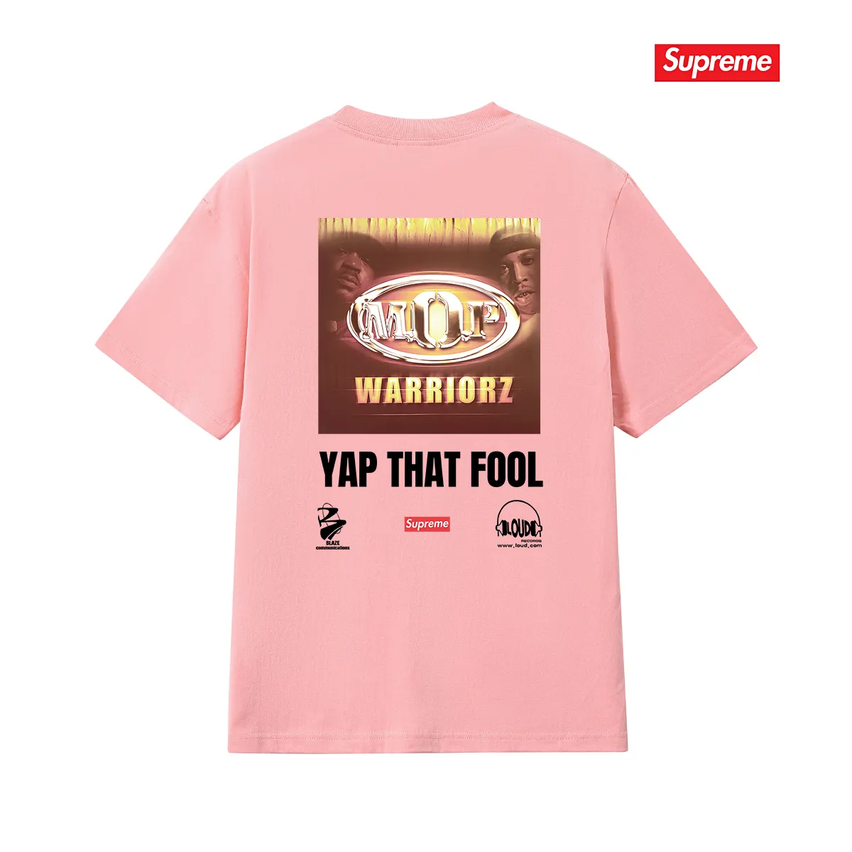 S231 P110💰 Supreme 24FW MOP Hooded rap group co-branded short-sleeved T-shirt. Loose fit. Made of 260g combed cotton double yarn. All three standards are complete from fabric to accessories. ZP. The slurry printing imported from Matsui Company will never crack. The whole piece adopts three-needle and five-thread technology. The neckline-shoulder seam-sleeve seam is double-lined, which looks more three-dimensional and textured.) The same process as the original version, classic version Feel free to compare zp. The whole piece adopts three-needle five-thread craftsmanship (neckline-shoulder seam-sleeve seam double thread, which looks more three-dimensional and textured). It has the same craftsmanship as the original original, classic version. Color: black, white, light gray, pink, navy. Size: S M L XL XXL