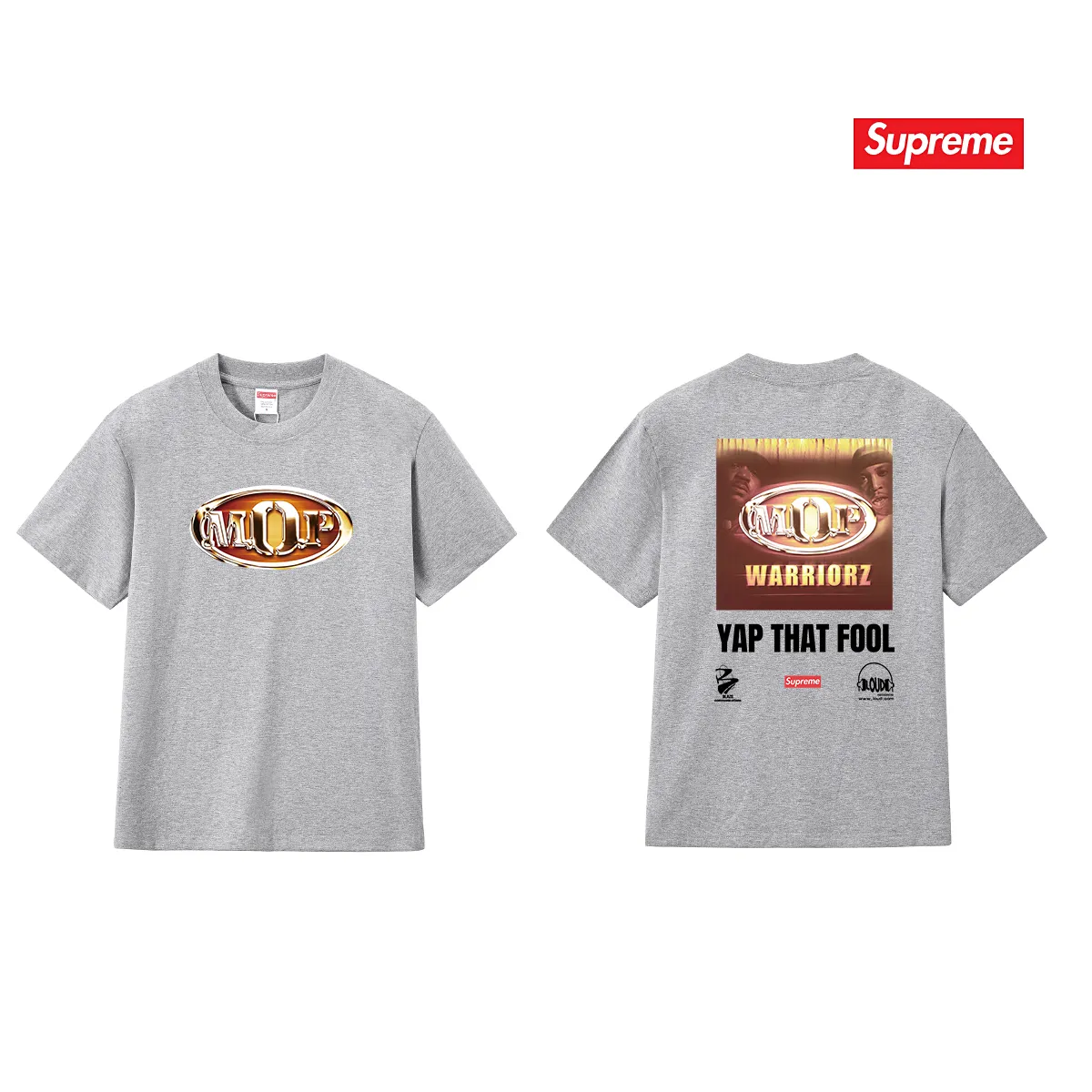 S231 P110💰 Supreme 24FW MOP Hooded rap group co-branded short-sleeved T-shirt. Loose fit. Made of 260g combed cotton double yarn. All three standards are complete from fabric to accessories. ZP. The slurry printing imported from Matsui Company will never crack. The whole piece adopts three-needle and five-thread technology. The neckline-shoulder seam-sleeve seam is double-lined, which looks more three-dimensional and textured.) The same process as the original version, classic version Feel free to compare zp. The whole piece adopts three-needle five-thread craftsmanship (neckline-shoulder seam-sleeve seam double thread, which looks more three-dimensional and textured). It has the same craftsmanship as the original original, classic version. Color: black, white, light gray, pink, navy. Size: S M L XL XXL