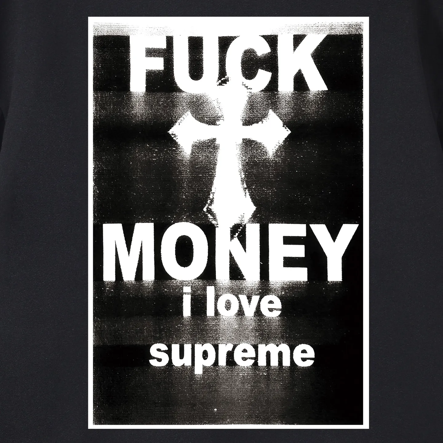 Style No. S2085 #terry P160💰 Velvet P170💰 Supreme FW24 WEEK1 Money Tee hooded sweatshirt with letter cross print on the back. Made of 400g large terry 430g silver fox velvet (drop shoulder large version) fabric. The texture is soft and non-pilling. Imported environmentally friendly printing glue. The pattern is bright and three-dimensional. Quality💥Same style for men and women. The upper body is trendy. Color: black white gray Size: S M L XL XXL