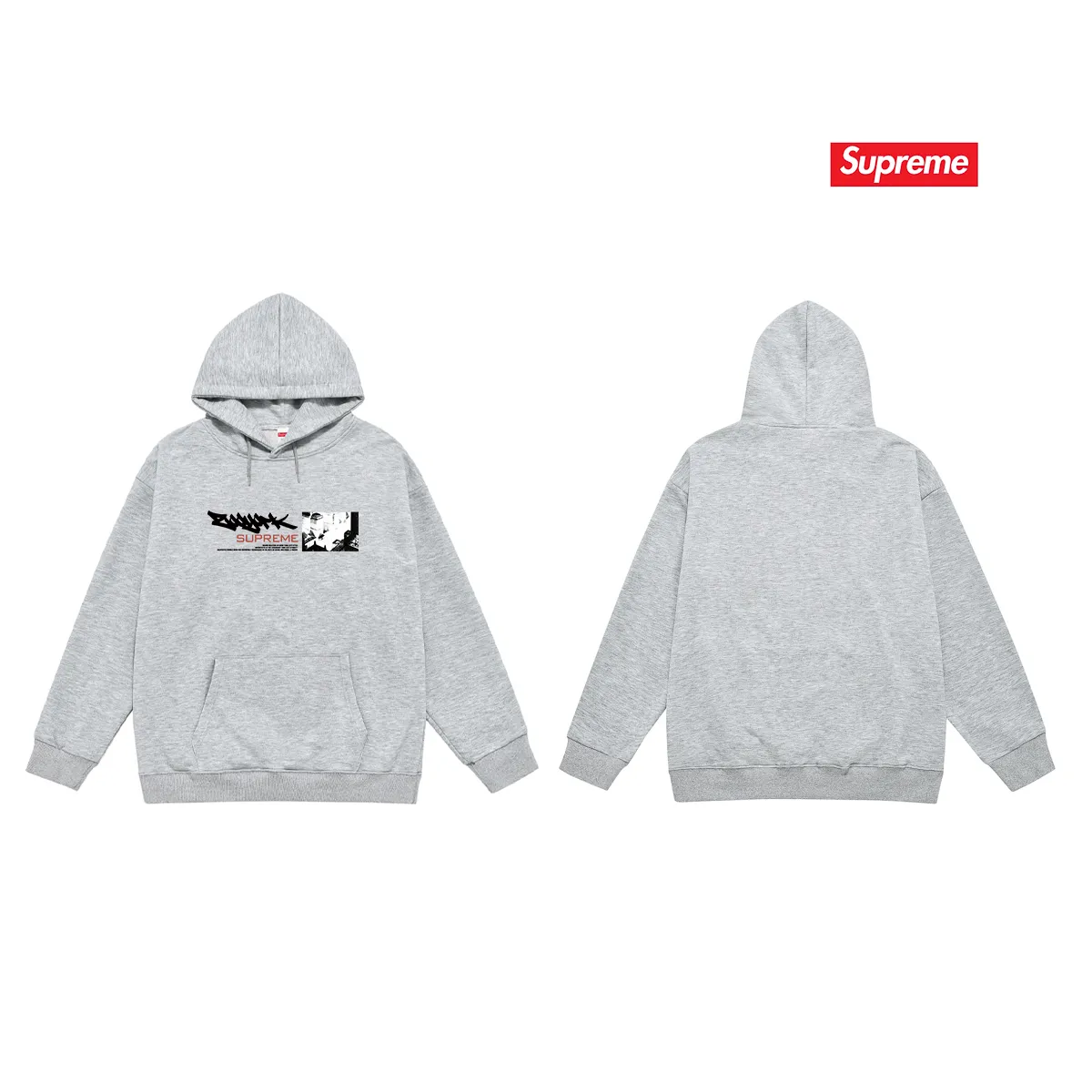 Style No. S2234 #terry P160💰 Velvet P170💰 Supreme Zoo York co-branded model SS25 WEEK17 Dynasty Tee chest printed hooded sweatshirt Made of 400g large terry 430g silver fox velvet (drop shoulder large version) fabric, soft texture and no pilling, imported environmentally friendly printing glue, bright and three-dimensional pattern, quality 💥Same style for men and women, the upper body is trendy Color: Black White Gray Size: S M L XL XXL