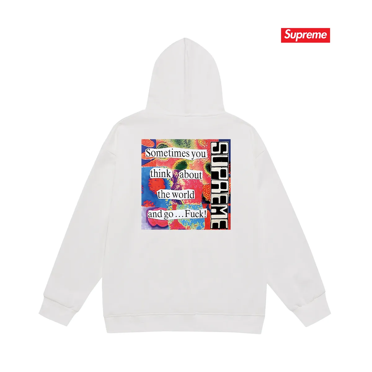 Style No. S2070 #terry P160💰 Velvet P170💰 Balenciaga co-branded supreme printed hooded sweatshirt Made of 400g large terry 430g silver fox velvet (off-shoulder large version) fabric, soft and non-pilling, imported environmentally friendly printing glue, bright and three-dimensional pattern, quality 💥Same style for men and women. The upper body is trendy. Color: black white gray Size: S M L XL XXL