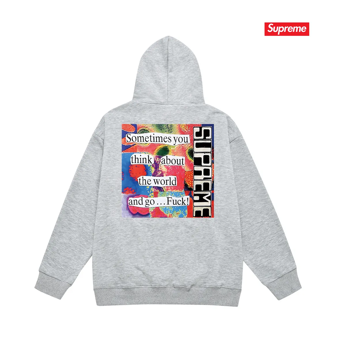 Style No. S2070 #terry P160💰 Velvet P170💰 Balenciaga co-branded supreme printed hooded sweatshirt Made of 400g large terry 430g silver fox velvet (off-shoulder large version) fabric, soft and non-pilling, imported environmentally friendly printing glue, bright and three-dimensional pattern, quality 💥Same style for men and women. The upper body is trendy. Color: black white gray Size: S M L XL XXL