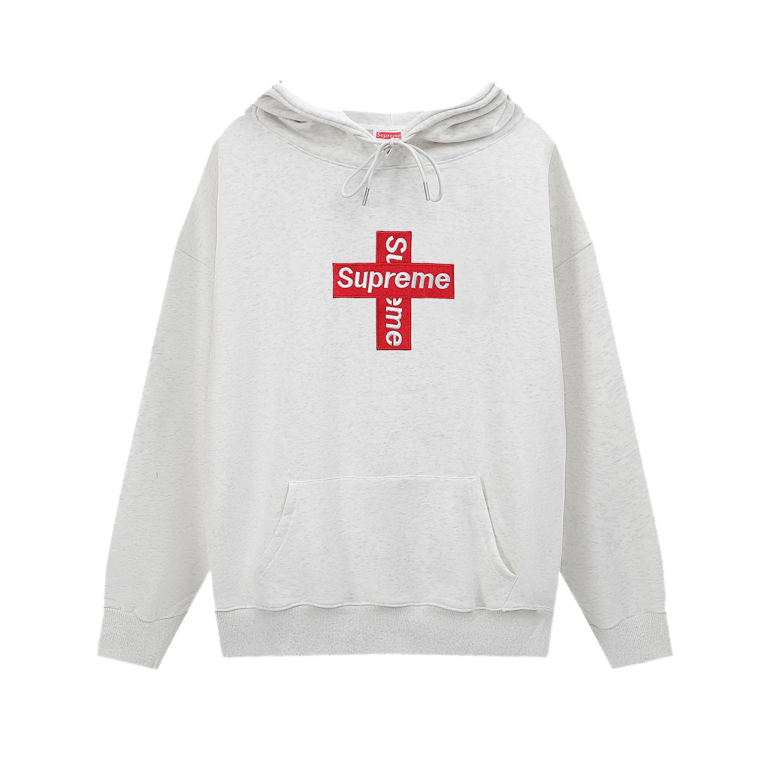 P218 sup cross embroidery velvet hooded sweatshirt black white gray SMLXL size chart size S M L XL bust 60 62 64 66 length 70 72 74 76 shoulder width 58 60 62 64
