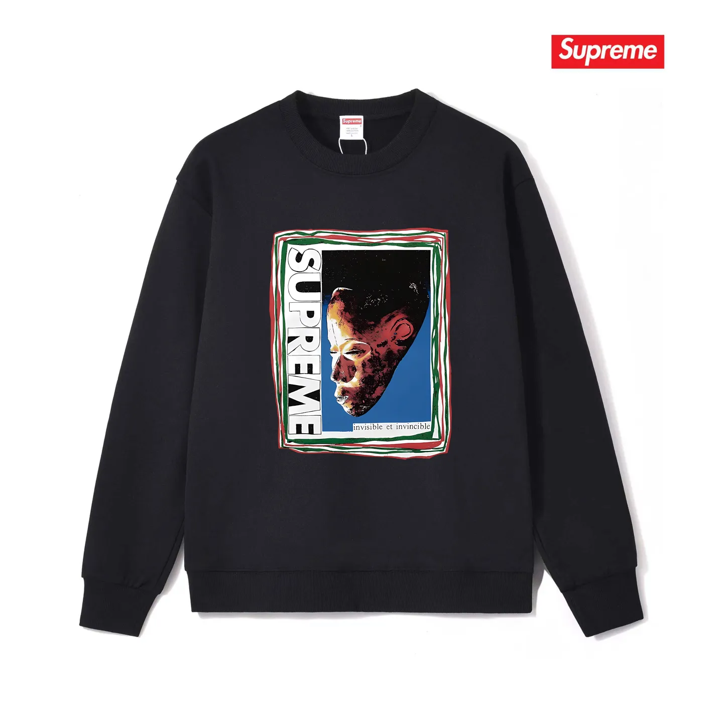 Style No. S1096 #terry p150💰 Velvet 160💰 Supreme SS22 Week 19 Mask Tee letter mask pattern printed round neck sweatshirt Made of 400 grams of large terry (drop shoulder large version) fabric, soft texture and no pilling Imported environmentally friendly printing glue The pattern is bright and three-dimensional Quality💥Same style for men and women The upper body is trendy Color: black white gray Size: S M L XL XXL
