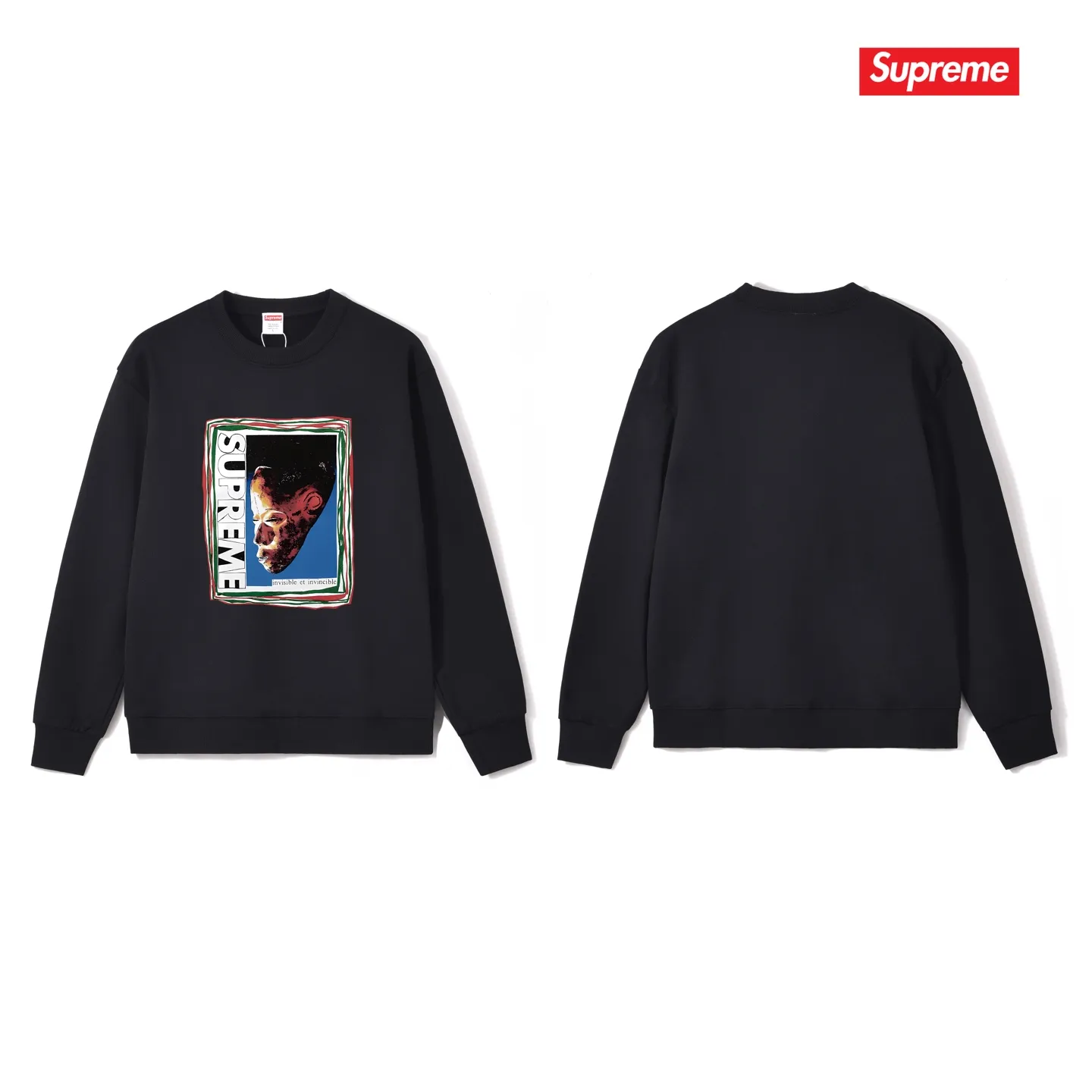 Style No. S1096 #terry p150💰 Velvet 160💰 Supreme SS22 Week 19 Mask Tee letter mask pattern printed round neck sweatshirt Made of 400 grams of large terry (drop shoulder large version) fabric, soft texture and no pilling Imported environmentally friendly printing glue The pattern is bright and three-dimensional Quality💥Same style for men and women The upper body is trendy Color: black white gray Size: S M L XL XXL
