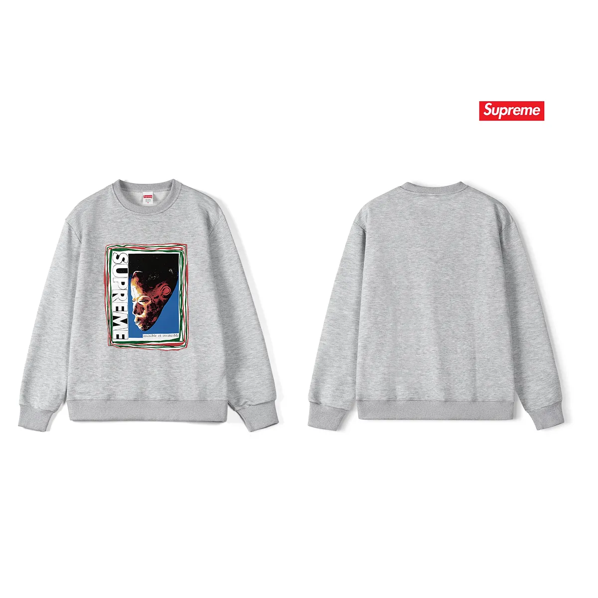 Style No. S1096 #terry p150💰 Velvet 160💰 Supreme SS22 Week 19 Mask Tee letter mask pattern printed round neck sweatshirt Made of 400 grams of large terry (drop shoulder large version) fabric, soft texture and no pilling Imported environmentally friendly printing glue The pattern is bright and three-dimensional Quality💥Same style for men and women The upper body is trendy Color: black white gray Size: S M L XL XXL