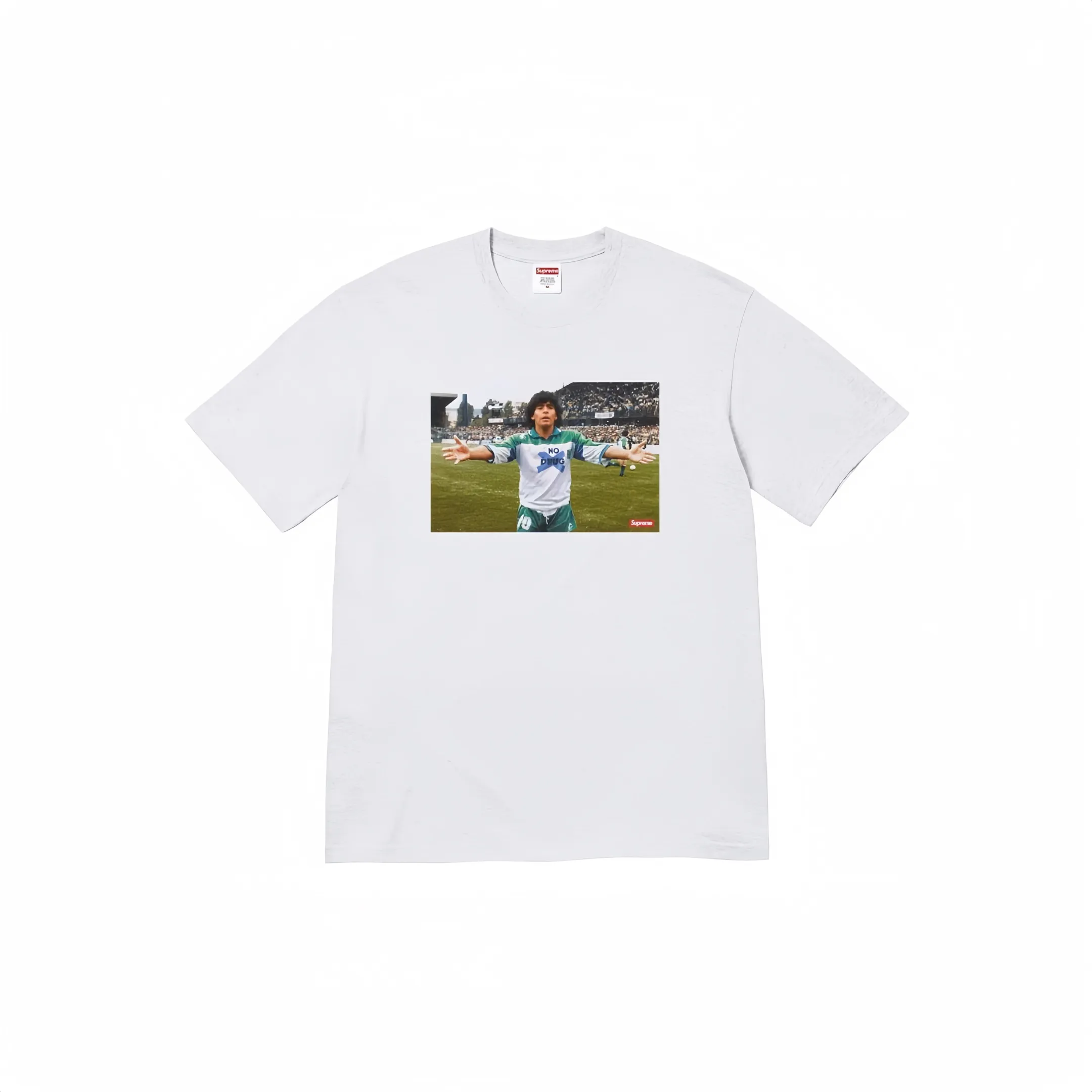 #S68 P110💰 Supreme SS24 WEEK1 Maradona No Drug character tee round neck jersey short-sleeved T-shirt. The same style for men and women is made of 260g combed cotton double yarn. From fabrics to accessories, all three standards are complete and follow ZP. Imported Matsui company's slurry printing will never crack. The whole piece adopts three-needle five-thread technology. The neckline-shoulder seam-sleeve seam is double-lined, which looks more three-dimensional and textured.) The same process as the authentic original, classic version Feel free to compare zp. The whole piece adopts three-needle five-thread craftsmanship (neckline-shoulder seam-sleeve seam double thread, which looks more three-dimensional and textured). It has the same craftsmanship as the original original, classic version. Color: black, red, rice dumpling, gray and white. Size: S M L XL XXL