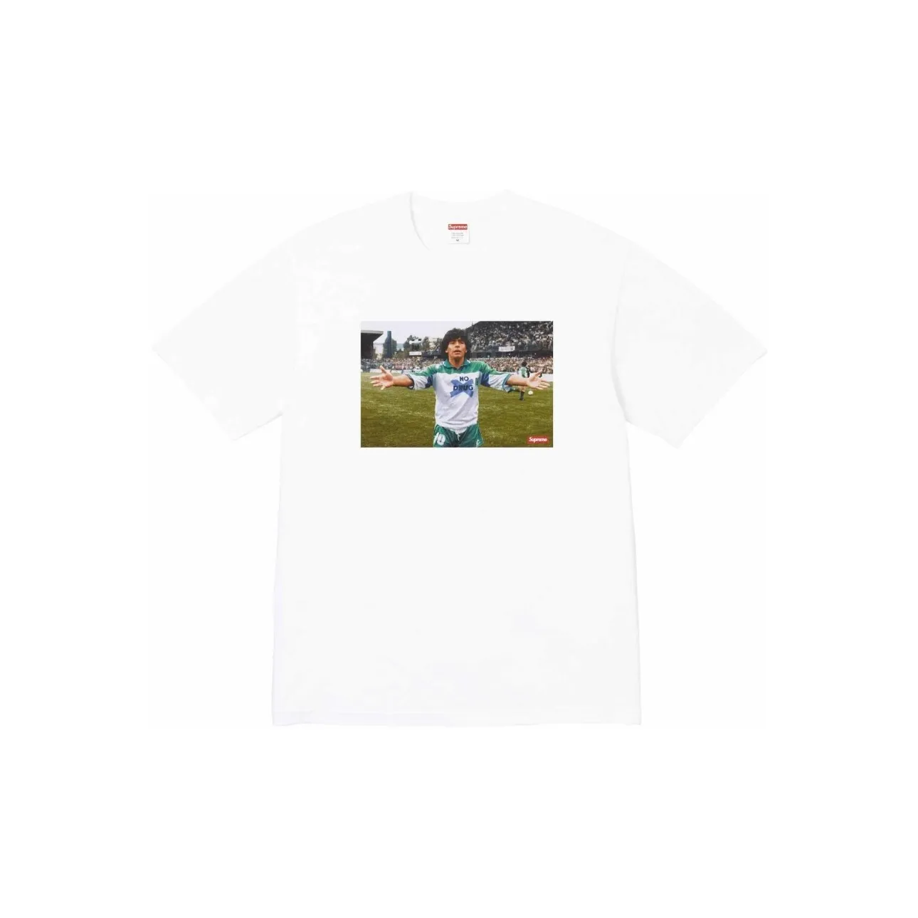 #S68 P110💰 Supreme SS24 WEEK1 Maradona No Drug character tee round neck jersey short-sleeved T-shirt. The same style for men and women is made of 260g combed cotton double yarn. From fabrics to accessories, all three standards are complete and follow ZP. Imported Matsui company's slurry printing will never crack. The whole piece adopts three-needle five-thread technology. The neckline-shoulder seam-sleeve seam is double-lined, which looks more three-dimensional and textured.) The same process as the authentic original, classic version Feel free to compare zp. The whole piece adopts three-needle five-thread craftsmanship (neckline-shoulder seam-sleeve seam double thread, which looks more three-dimensional and textured). It has the same craftsmanship as the original original, classic version. Color: black, red, rice dumpling, gray and white. Size: S M L XL XXL