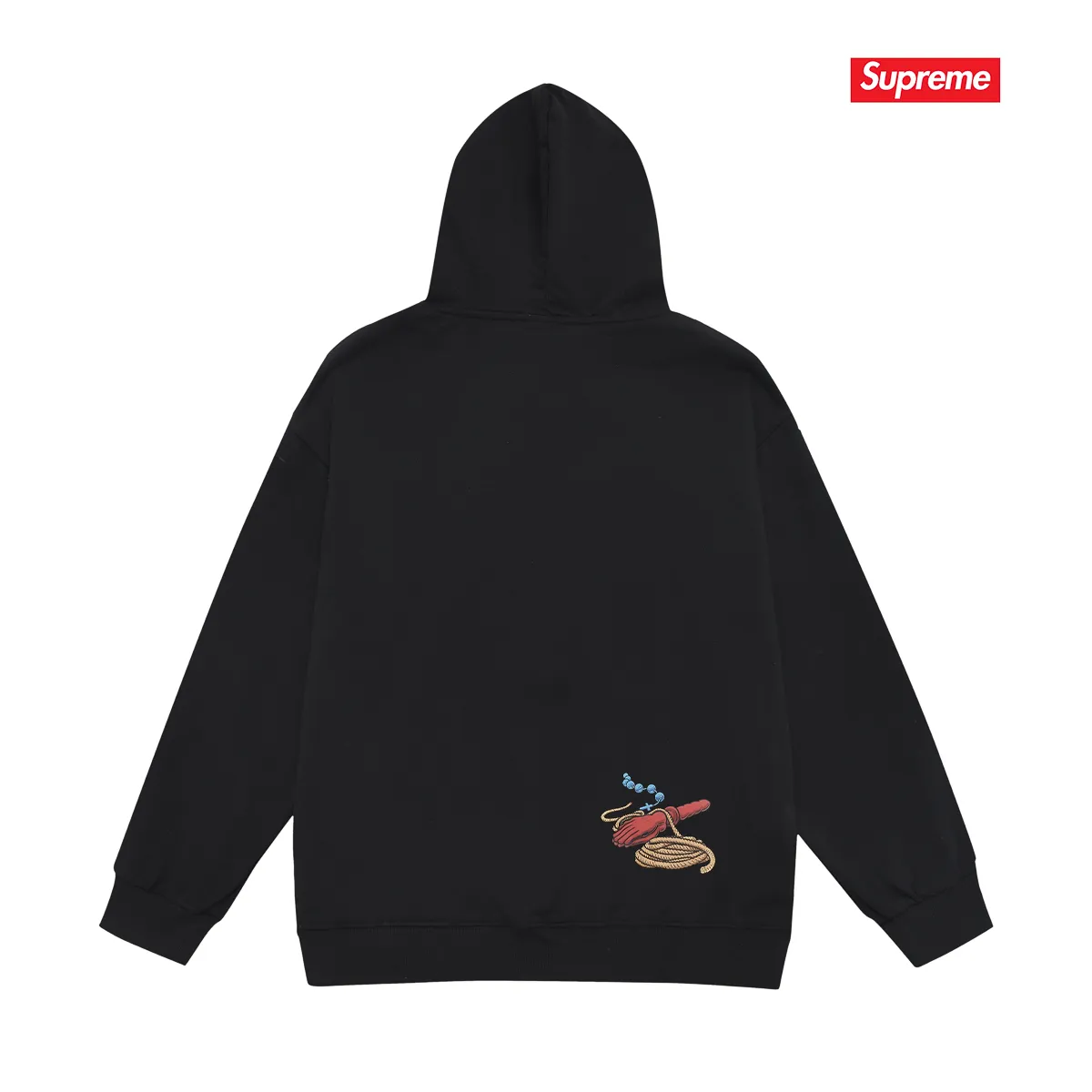 Style No. S2196 #terry P160💰 Velvet P170💰 Supreme American fashion brand hooded sweatshirt. Made of 400g large terry 430g silver fox velvet (drop shoulder large version) fabric. The texture is soft and non-pilling. Imported environmentally friendly printing glue. The pattern is bright and three-dimensional. The quality is the same for men and women. The upper body is trendy. Color: black white gray Size: S M L XL XXL