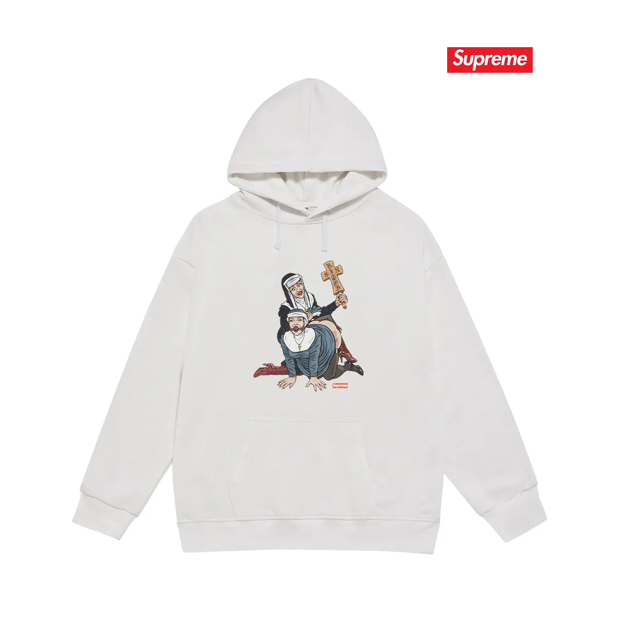 Style No. S2196 #terry P160💰 Velvet P170💰 Supreme American fashion brand hooded sweatshirt. Made of 400g large terry 430g silver fox velvet (drop shoulder large version) fabric. The texture is soft and non-pilling. Imported environmentally friendly printing glue. The pattern is bright and three-dimensional. The quality is the same for men and women. The upper body is trendy. Color: black white gray Size: S M L XL XXL