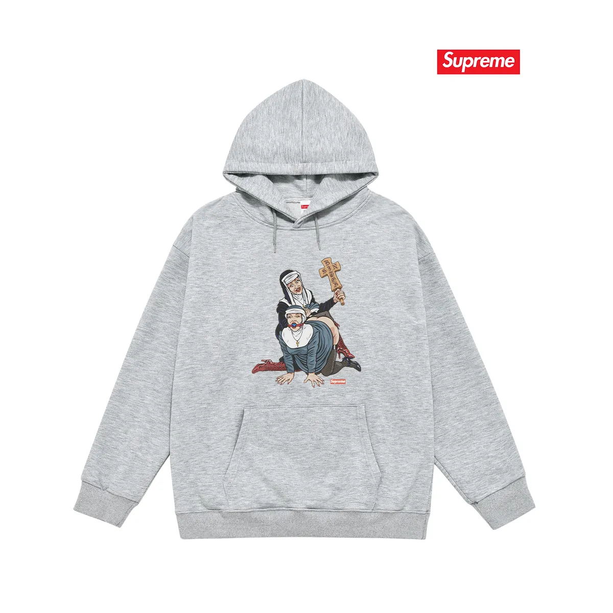 Style No. S2196 #terry P160💰 Velvet P170💰 Supreme American fashion brand hooded sweatshirt. Made of 400g large terry 430g silver fox velvet (drop shoulder large version) fabric. The texture is soft and non-pilling. Imported environmentally friendly printing glue. The pattern is bright and three-dimensional. The quality is the same for men and women. The upper body is trendy. Color: black white gray Size: S M L XL XXL