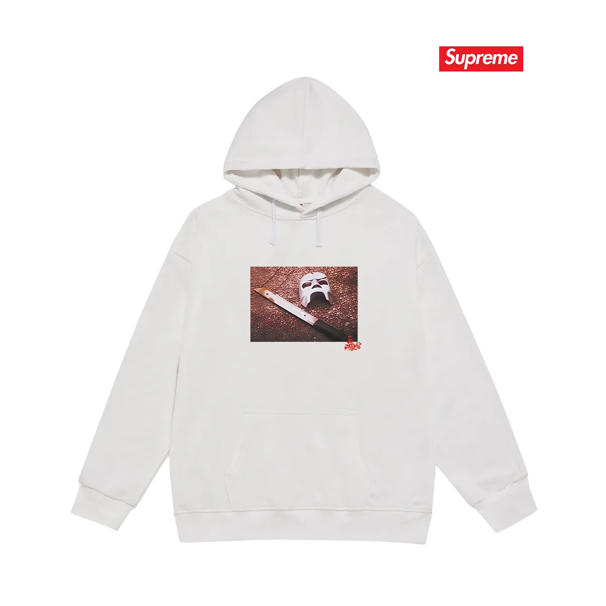 Style number S2207 #terry P160💰 Velvet P170💰 SupxMFDOOM FW23 mask with handwritten letters printed on the back Hooded sweatshirt Made of 400g large terry 430g silver fox velvet (drop shoulder large version) fabric Soft texture and no pilling Imported environmentally friendly printing glue The pattern is bright and three-dimensional Quality 💥Same style for men and women The upper body is trendy Color: black white gray Size: S M L XL XXL
