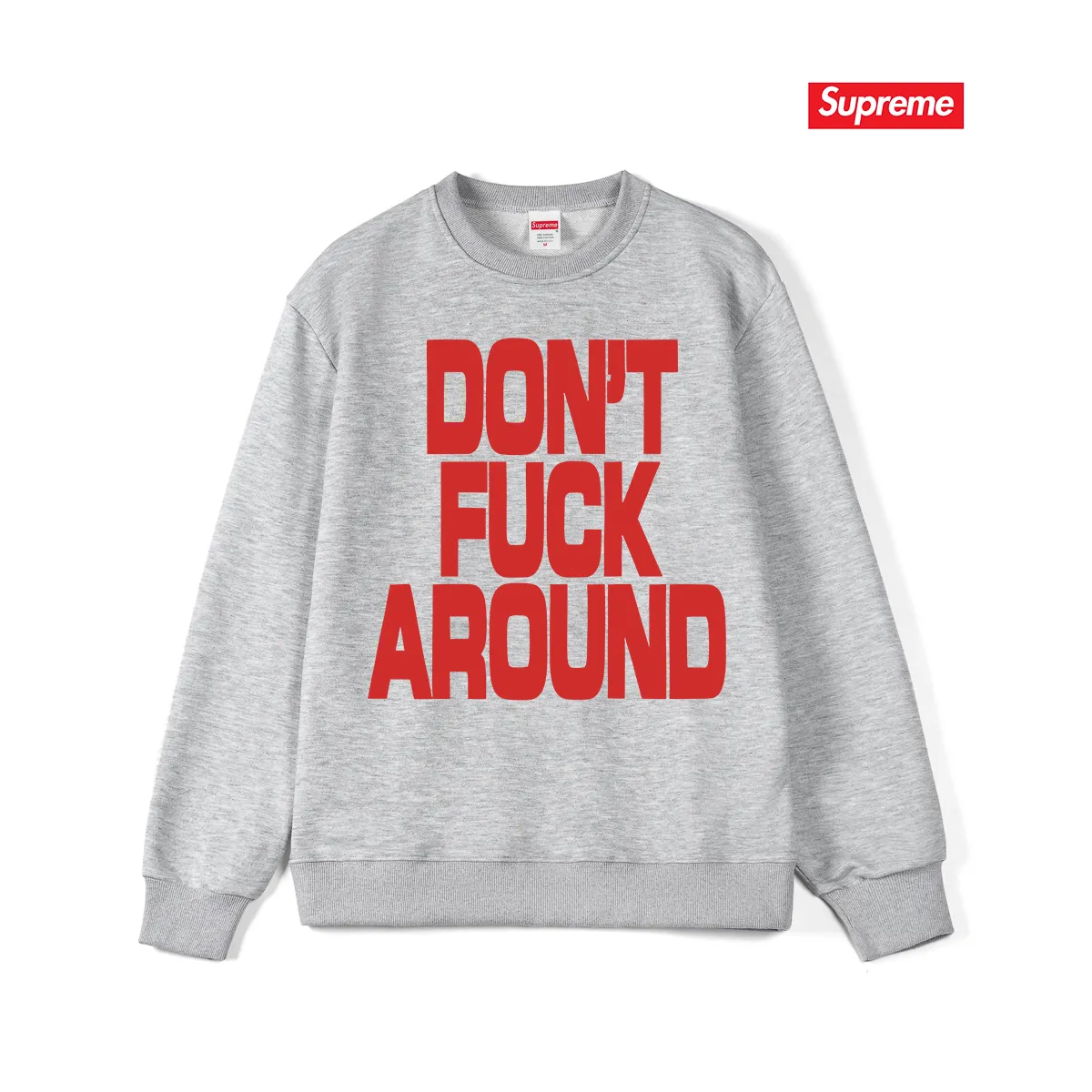 Style No. S1078 #terry p150💰 Velvet 160💰 Supreme FW22 Week 5 Don’t Around Tee Letter Printed Round Neck Sweater Made of 400 grams of large terry (drop shoulder large version) fabric, soft texture and no pilling Imported environmentally friendly printing glue The pattern is bright and three-dimensional Quality💥Same style for men and women The upper body is trendy Color: Black White Gray Size: S M L XL XXL