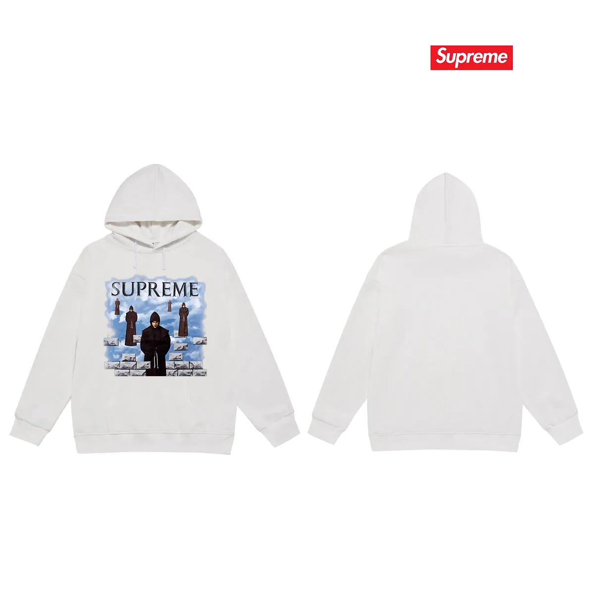 Style No. S2050 #terry P160💰 Velvet P170💰 Supreme Week 17 Bandana Box Logo Tee Cashew flower logo printed hooded sweatshirt Made of 400g large terry 430g silver fox velvet (drop shoulder large version) fabric, soft texture and no pilling Imported environmentally friendly printing glue The pattern is bright and three-dimensional Quality 💥Same style for men and women The upper body is trendy Color: black white gray Size: S M L XL XXL